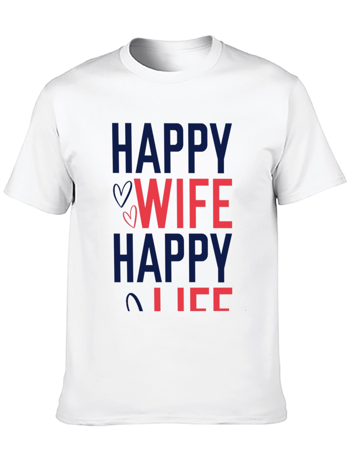 Black Happy Wife Happy Life Graphic T-Shirt view 10