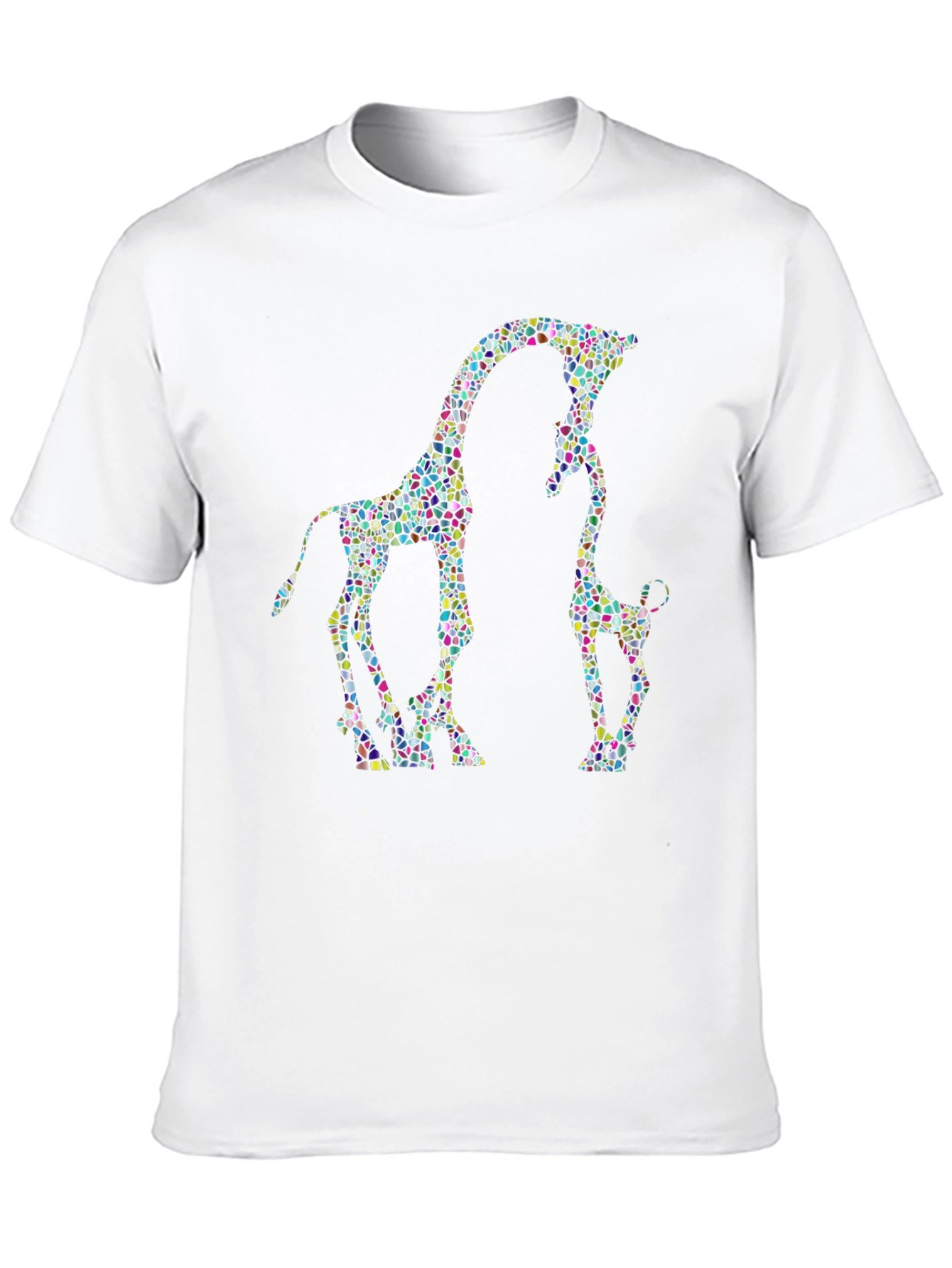 Black Giraffe Mosaic Graphic T-Shirt - Stylish Black Tee view 10