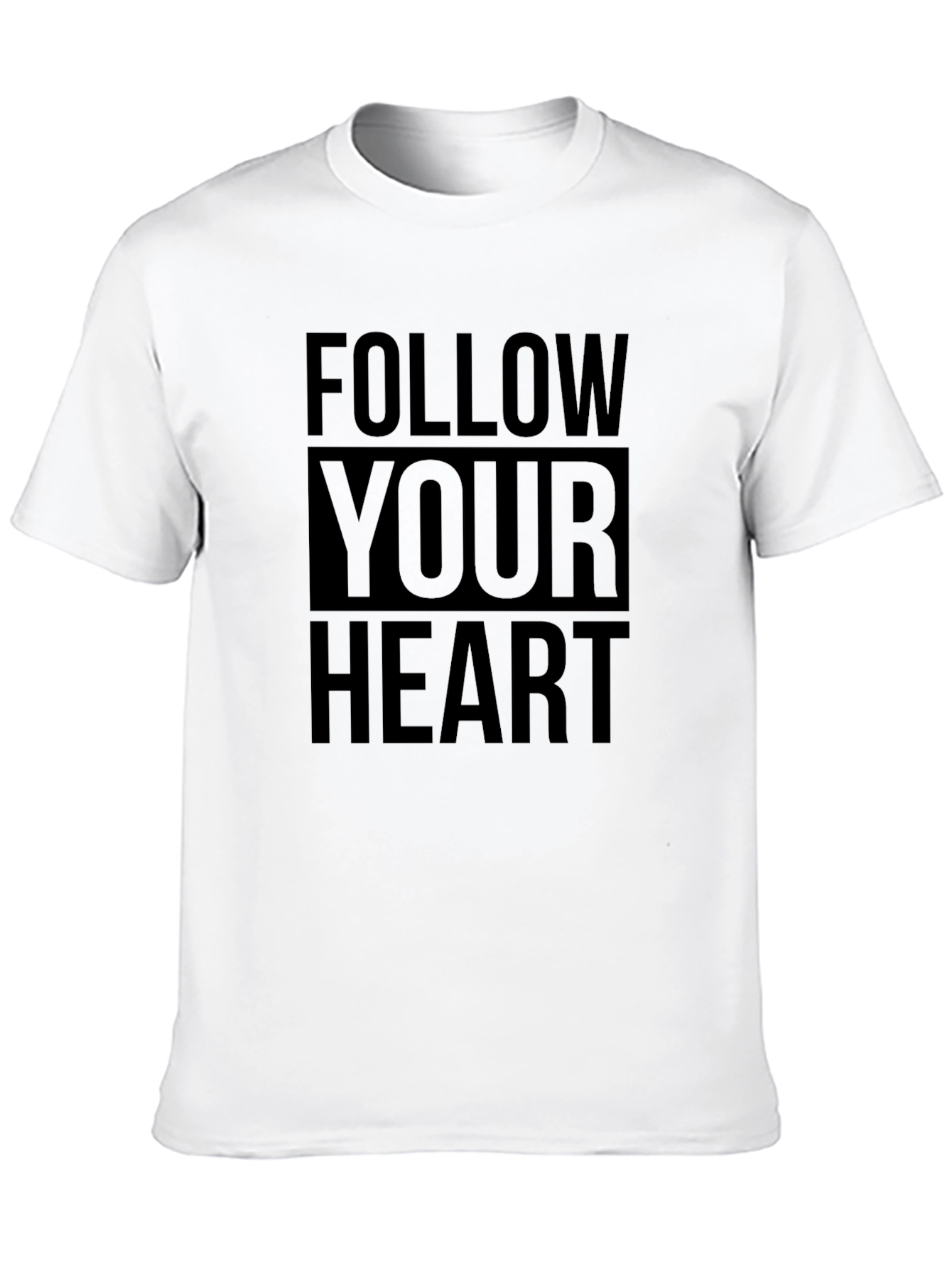 Black Follow Your Heart Graphic Print Tee - Black Cotton view 10