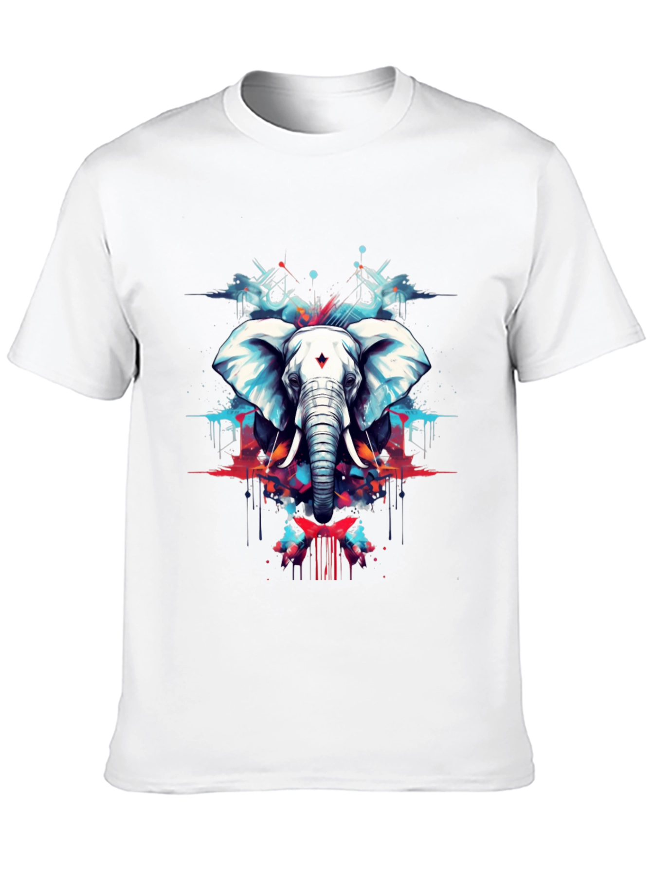 Black Elephant Art Black Tee - Stylish Graphic Print view 10