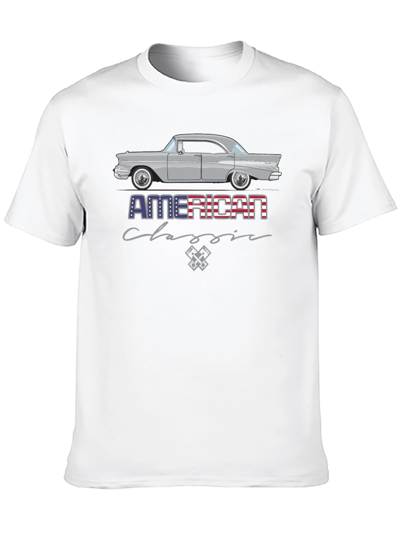 Black American Classic Car T-Shirt view 10