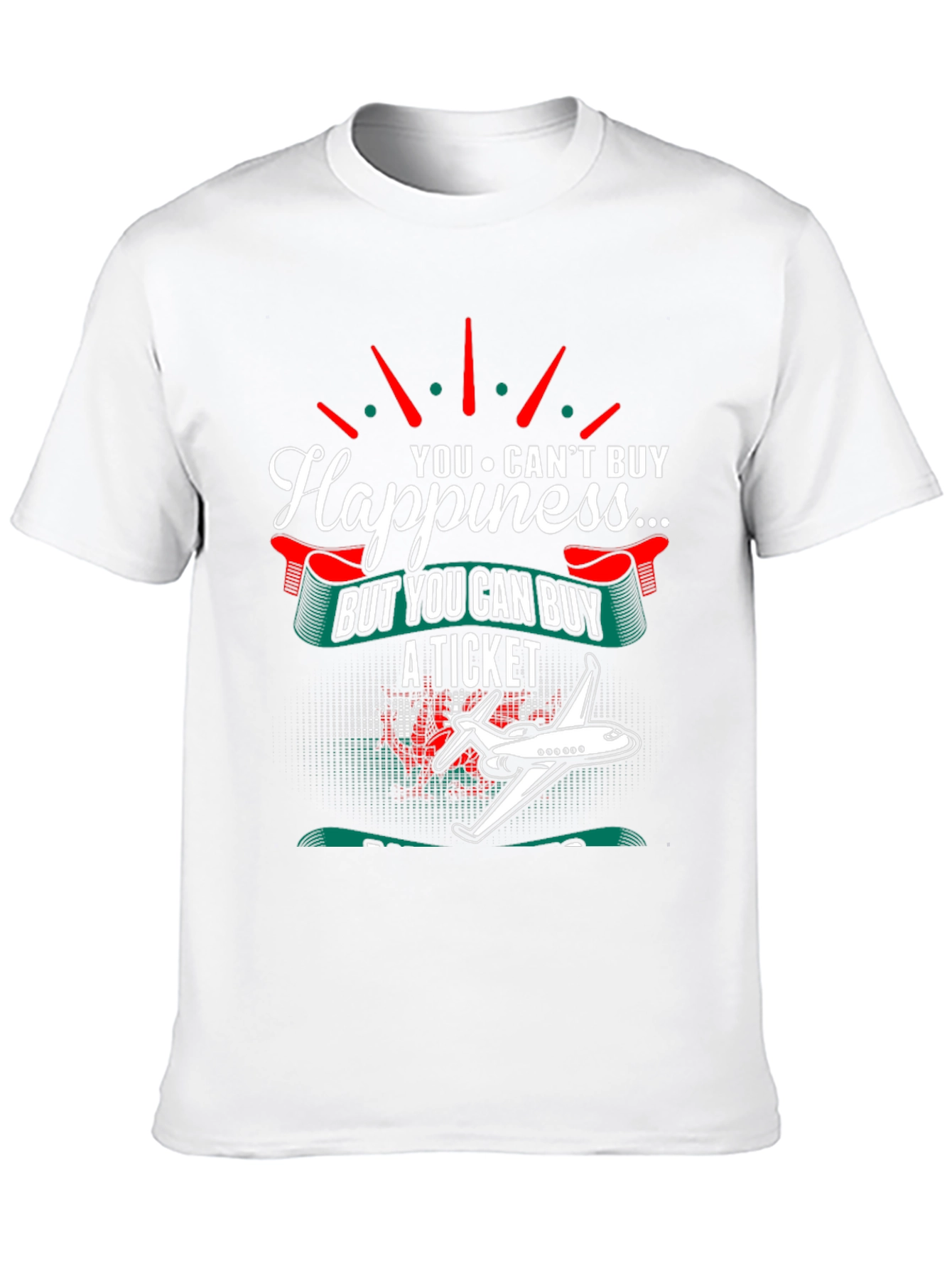 Black Happiness Ticket Graphic Tee - Airplane Travel Shirt view 10