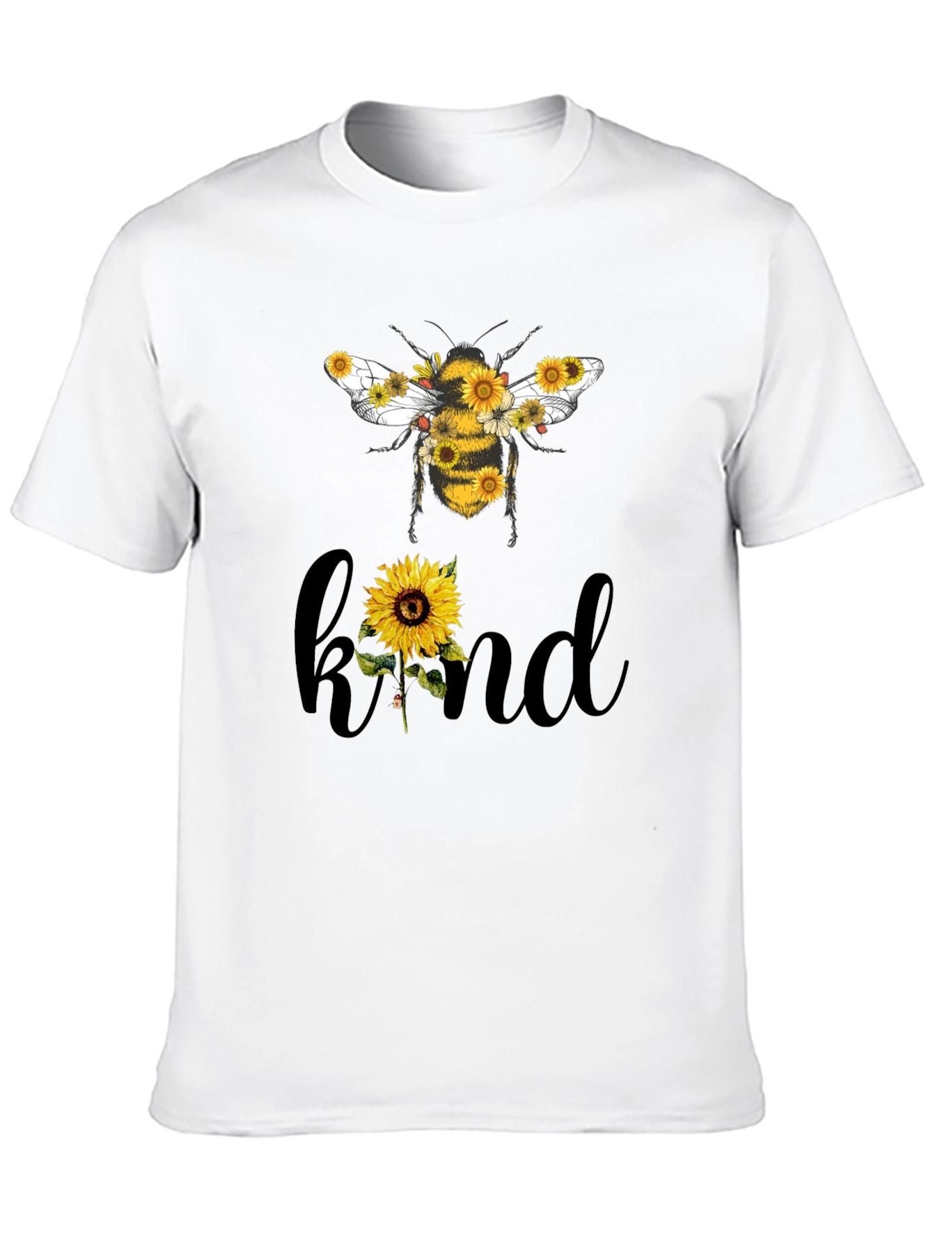 Black Sunflower Bee Kind Graphic T-Shirt view 10