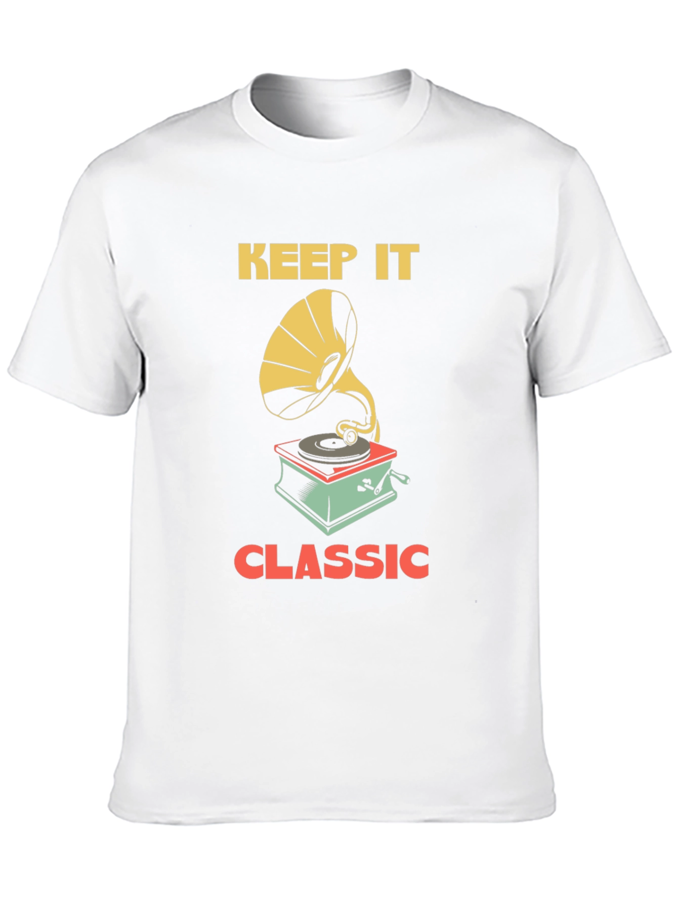 Black Keep It Classic Tee - Vintage Gramophone Design view 10