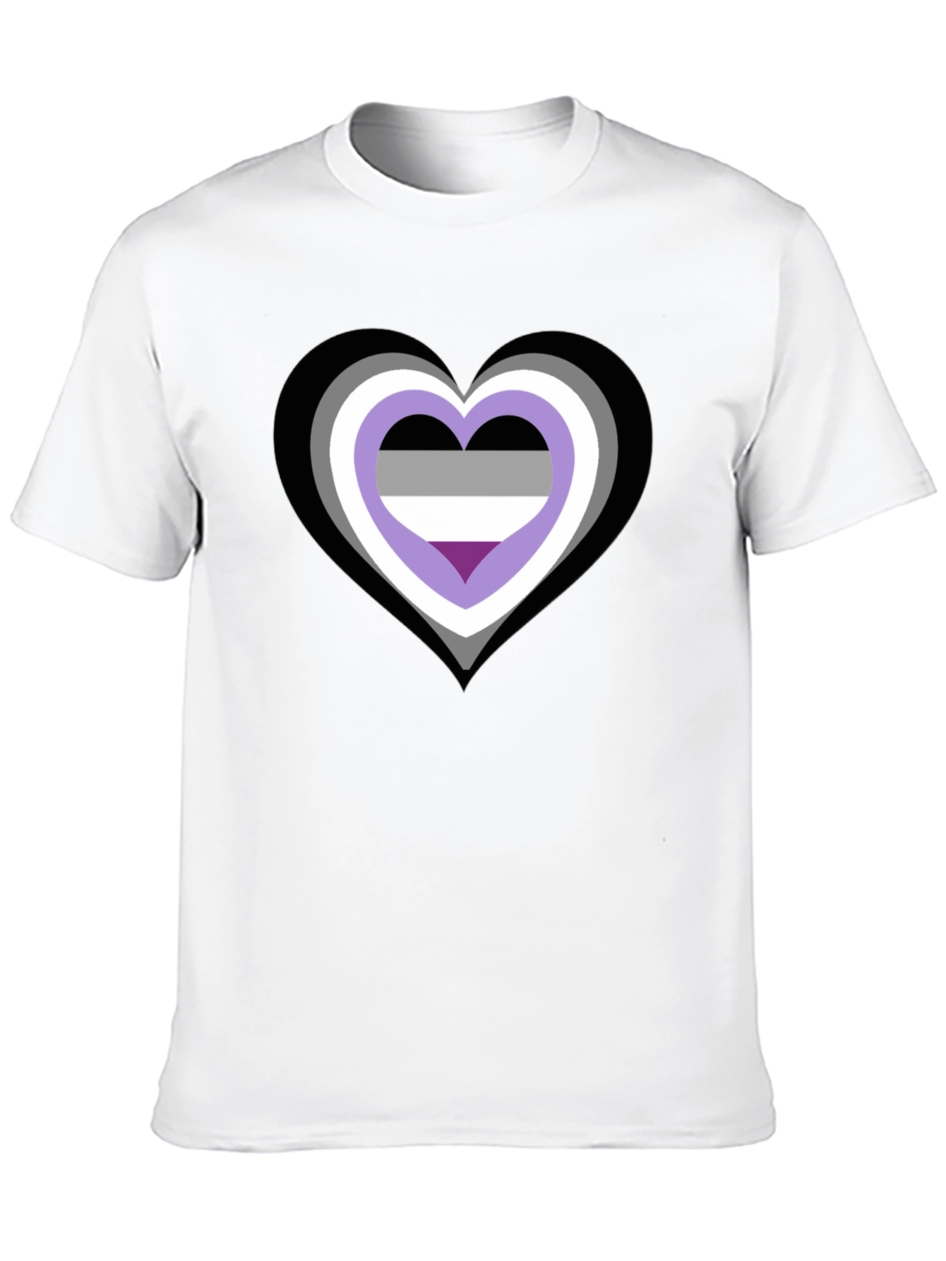Black Asexual Pride Heart Graphic Tee - Black Cotton Blend view 10