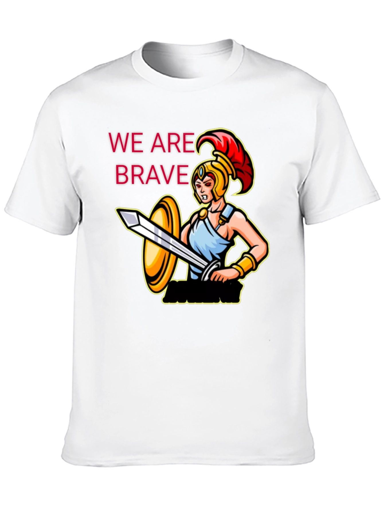 Black Brave Warrior Graphic Tee - Black Cotton T-Shirt view 10