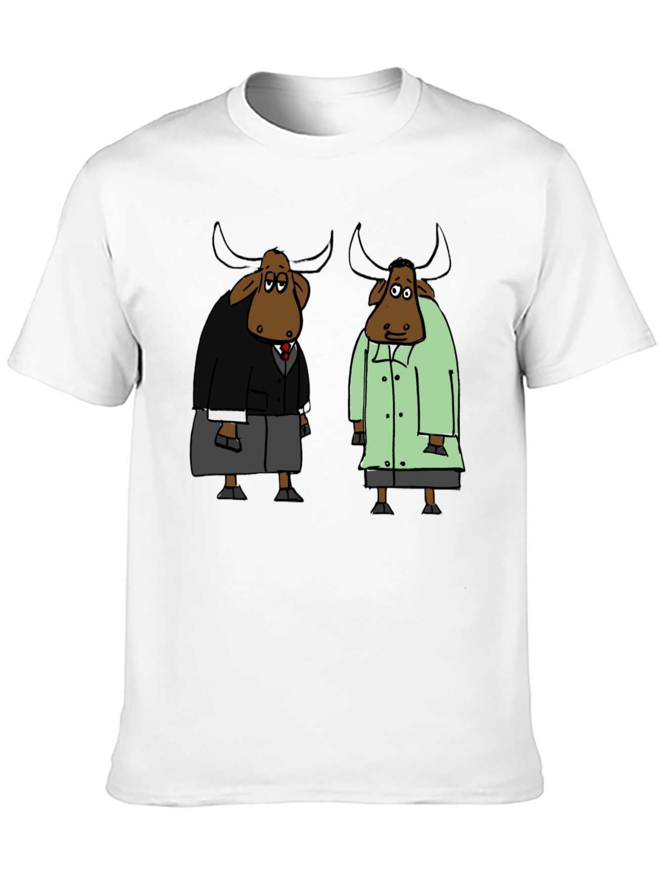Black Cartoon Buffalo Black T-Shirt view 10