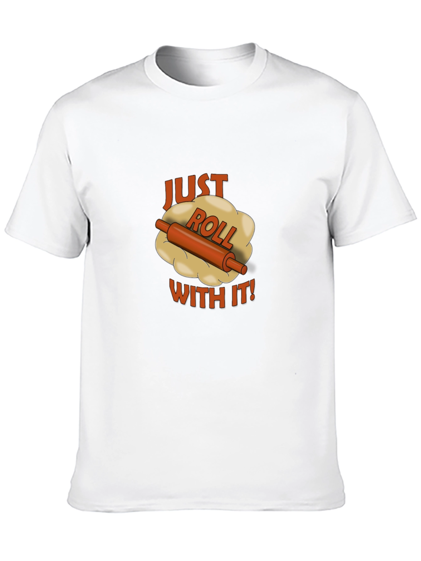 Black Just Roll With It Black T-Shirt - Funny Baking Tee view 10