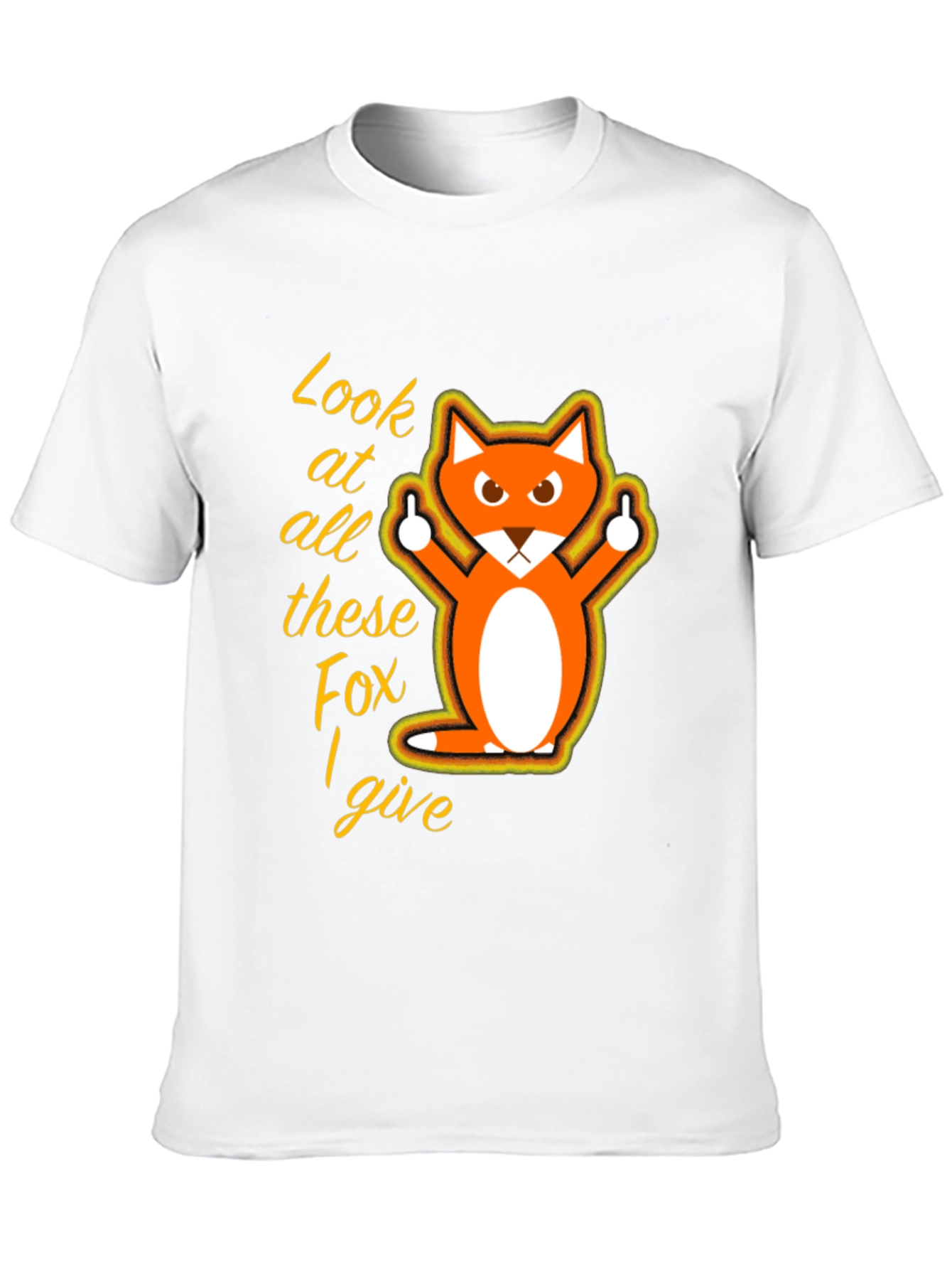 Black Funny Fox Graphic T-Shirt - Look at All These Fox I Give view 10