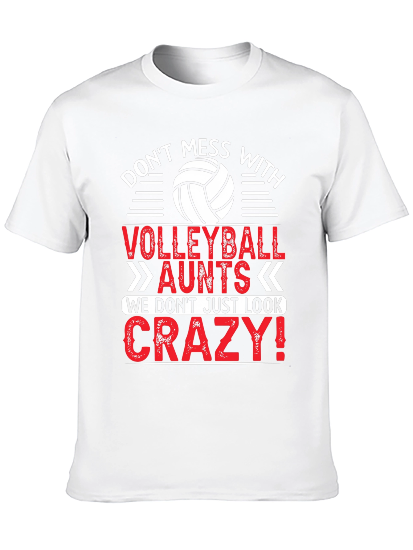 Black Volleyball Aunts Crazy Look T-Shirt view 10