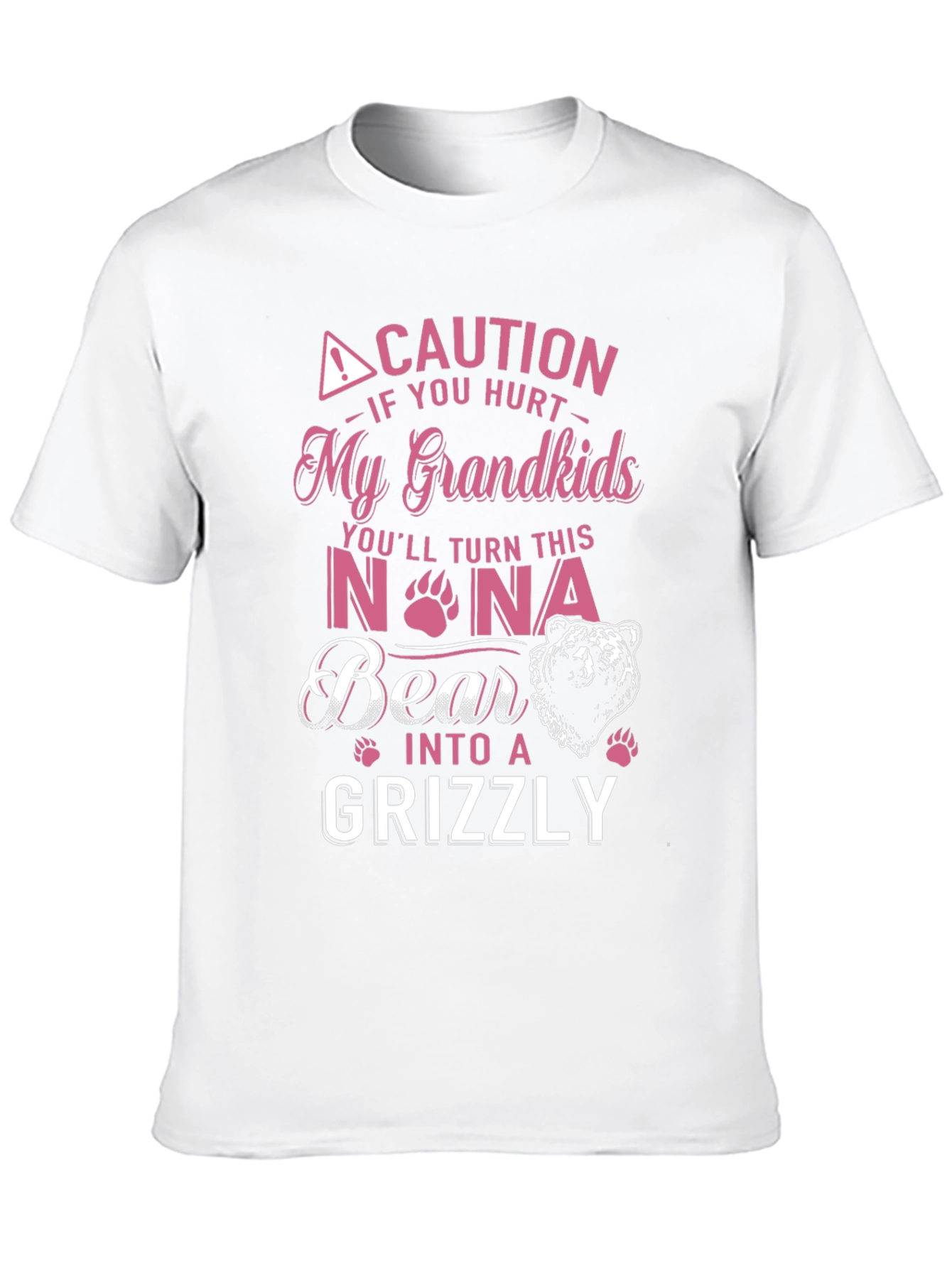 Black Caution Hurt My Grandkids Nona Bear Grizzly T-Shirt view 10
