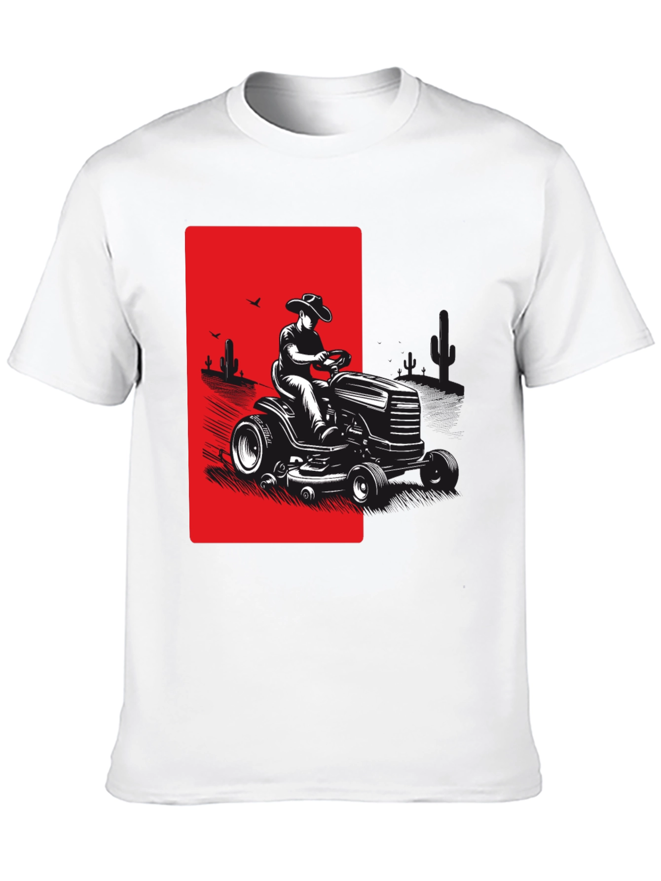 Black Cowboy Lawn Mower Graphic Tee - Black view 10