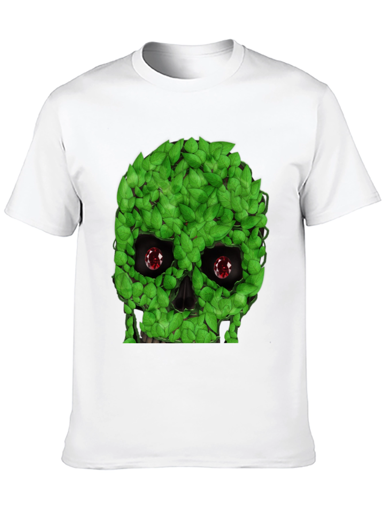 Black Leaf Skull Graphic T-Shirt - Unique Design view 10