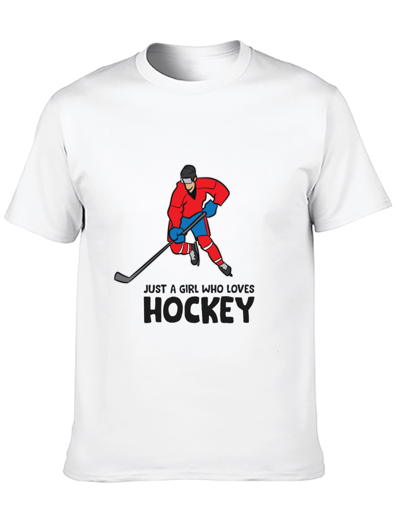 Black Hockey Lover T-Shirt - Just a Girl Who Loves Hockey Tee view 10