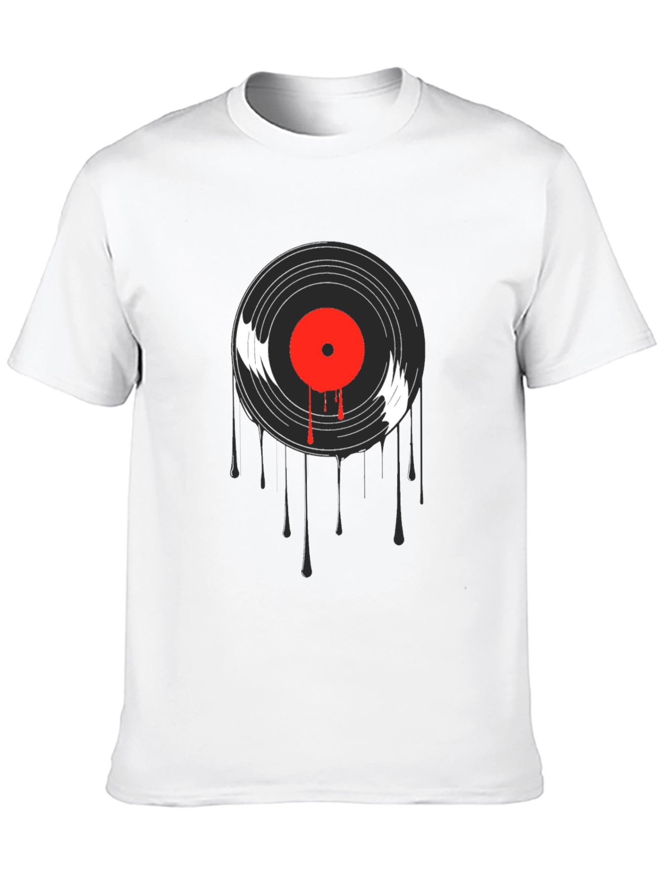 Black Retro Vinyl Record Graphic T-Shirt view 10