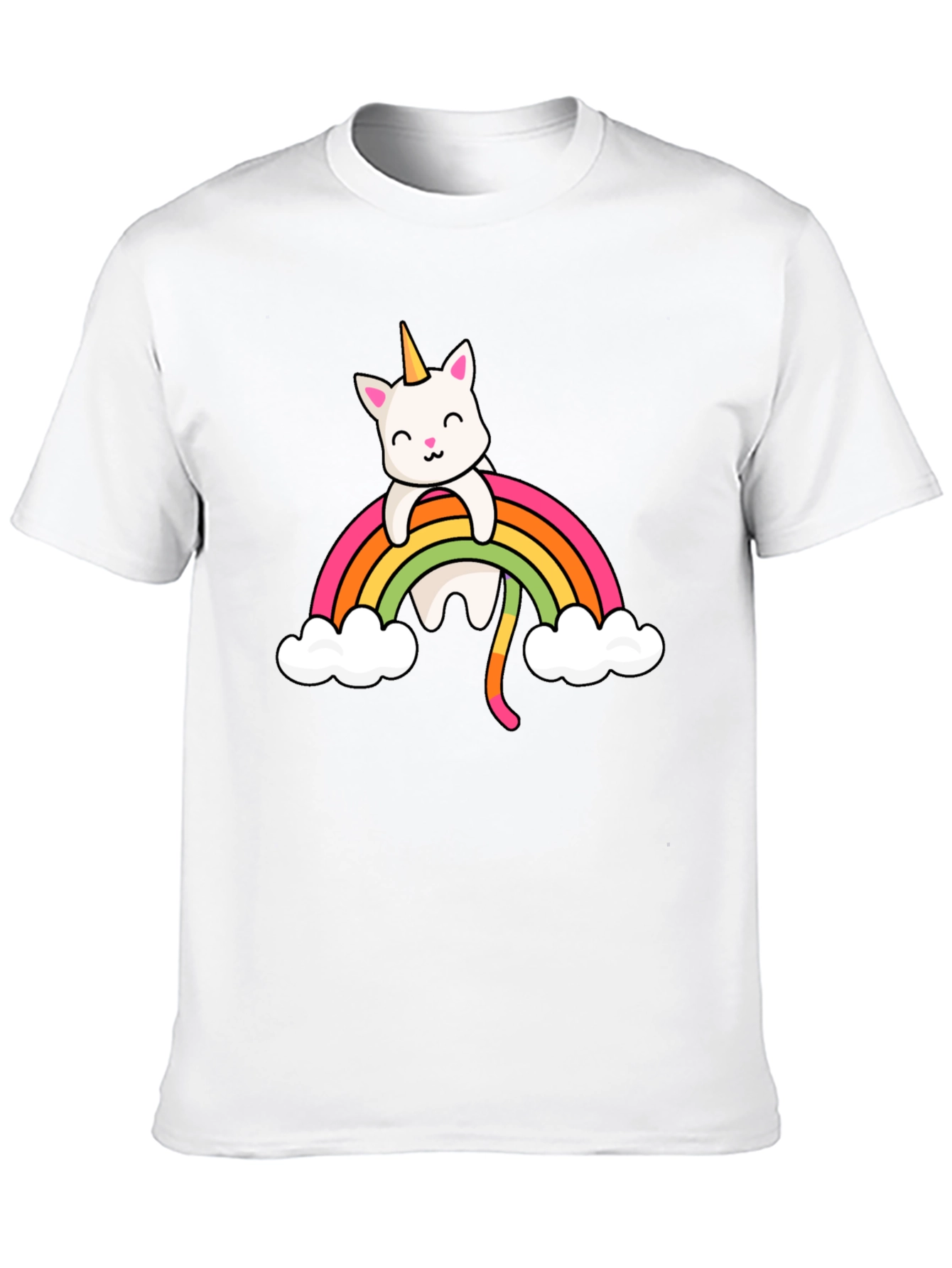 Black Unicorn Cat Rainbow T-Shirt view 10