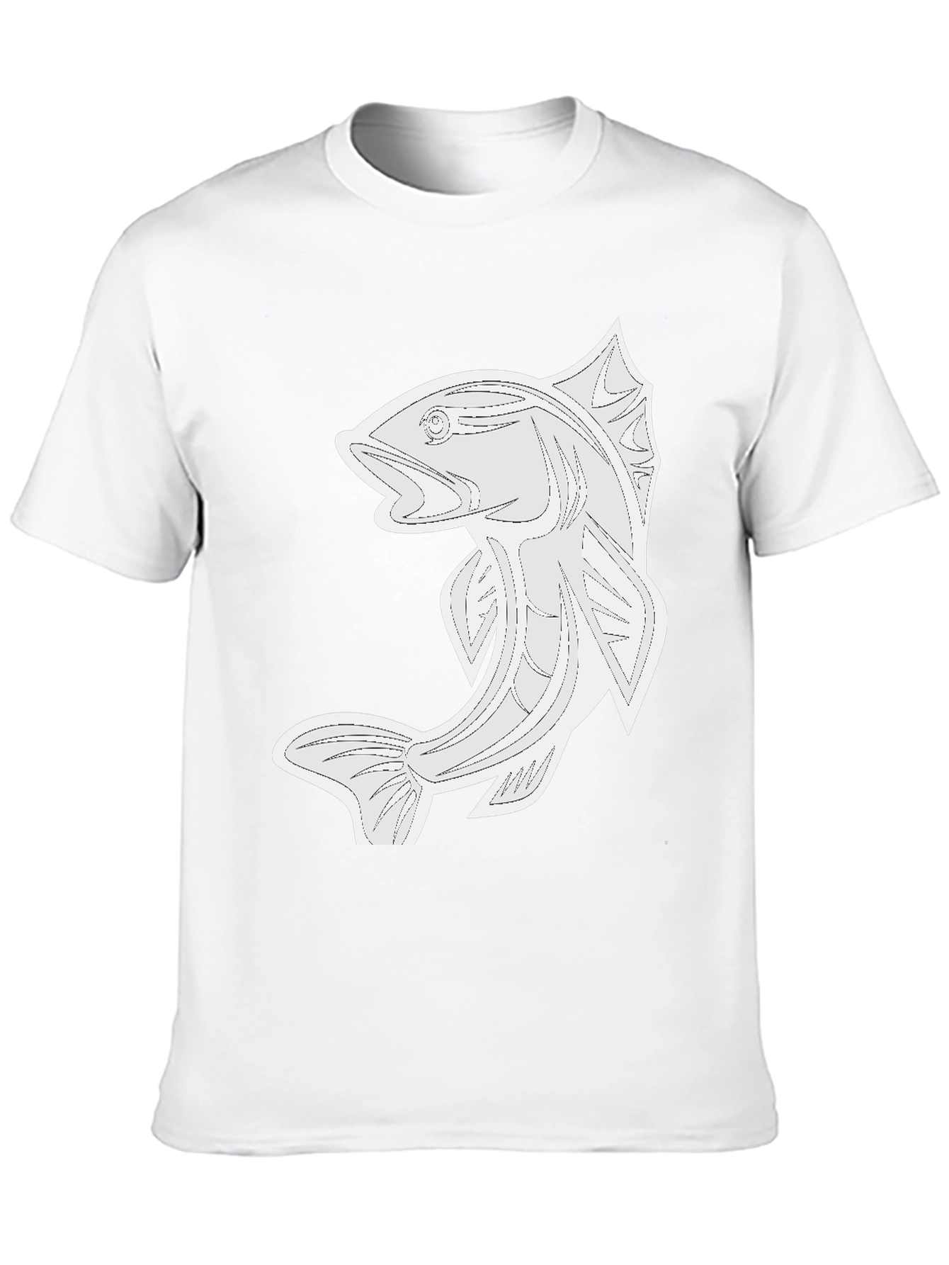 Black Black Graphic Tee - Fish Design view 10