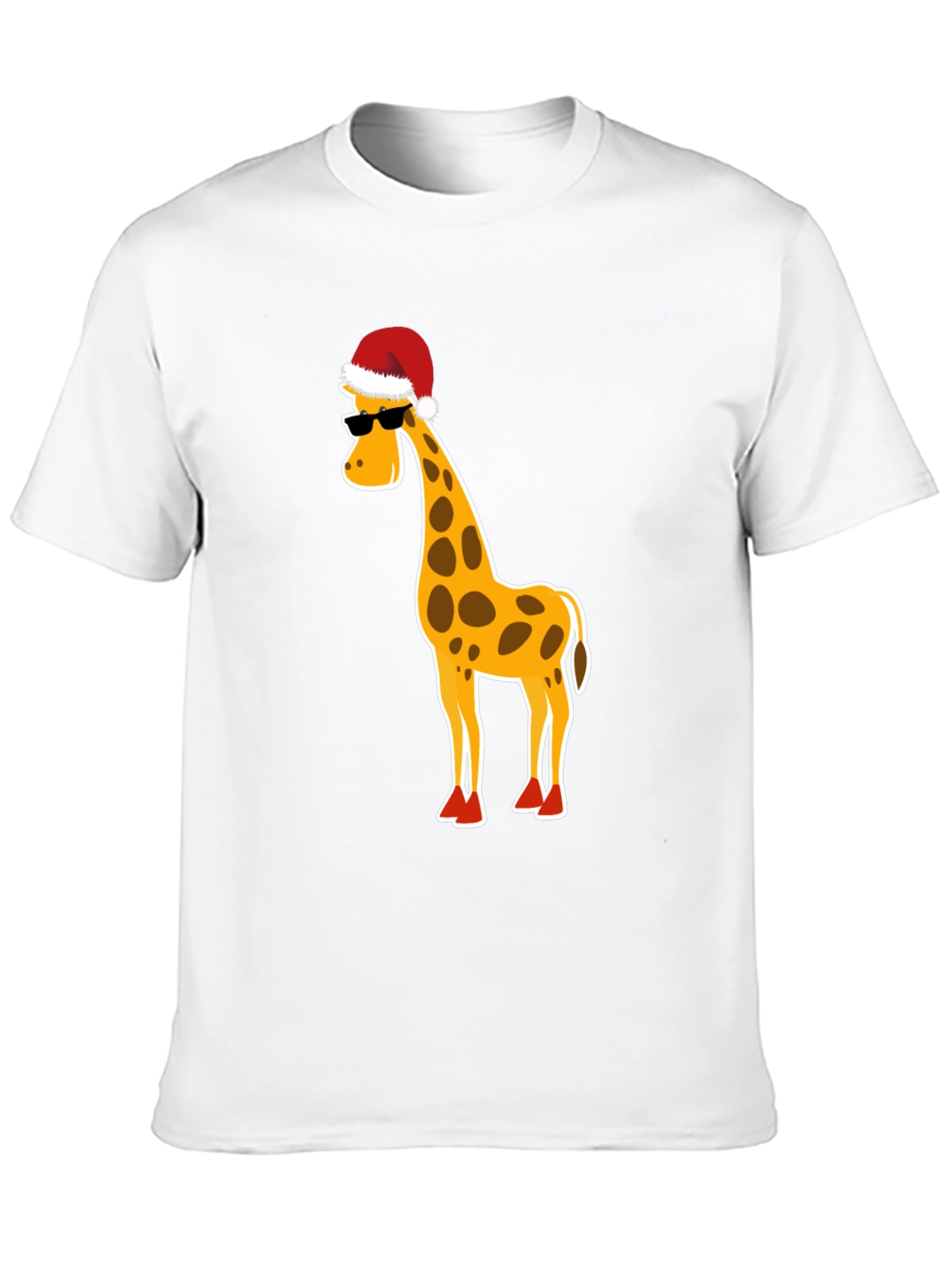 Black Festive Giraffe T-Shirt: Holiday Humor Apparel view 10