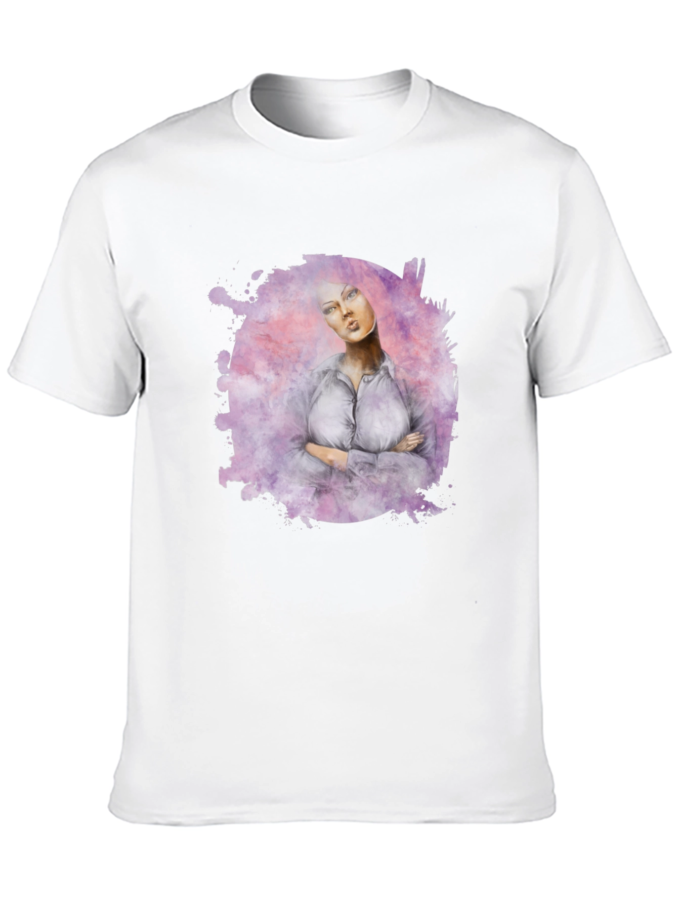 Black Watercolor Woman Graphic Tee - Unique Artistic Design view 10