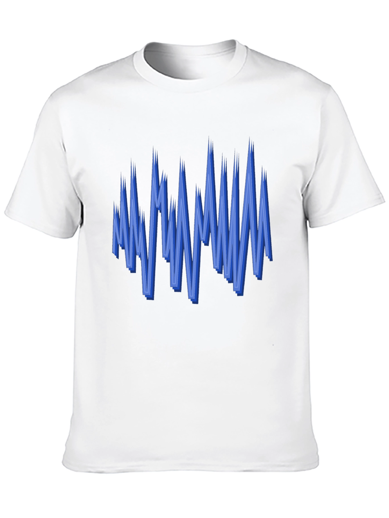 Black Abstract Blue Graphic Print Black Tee view 10