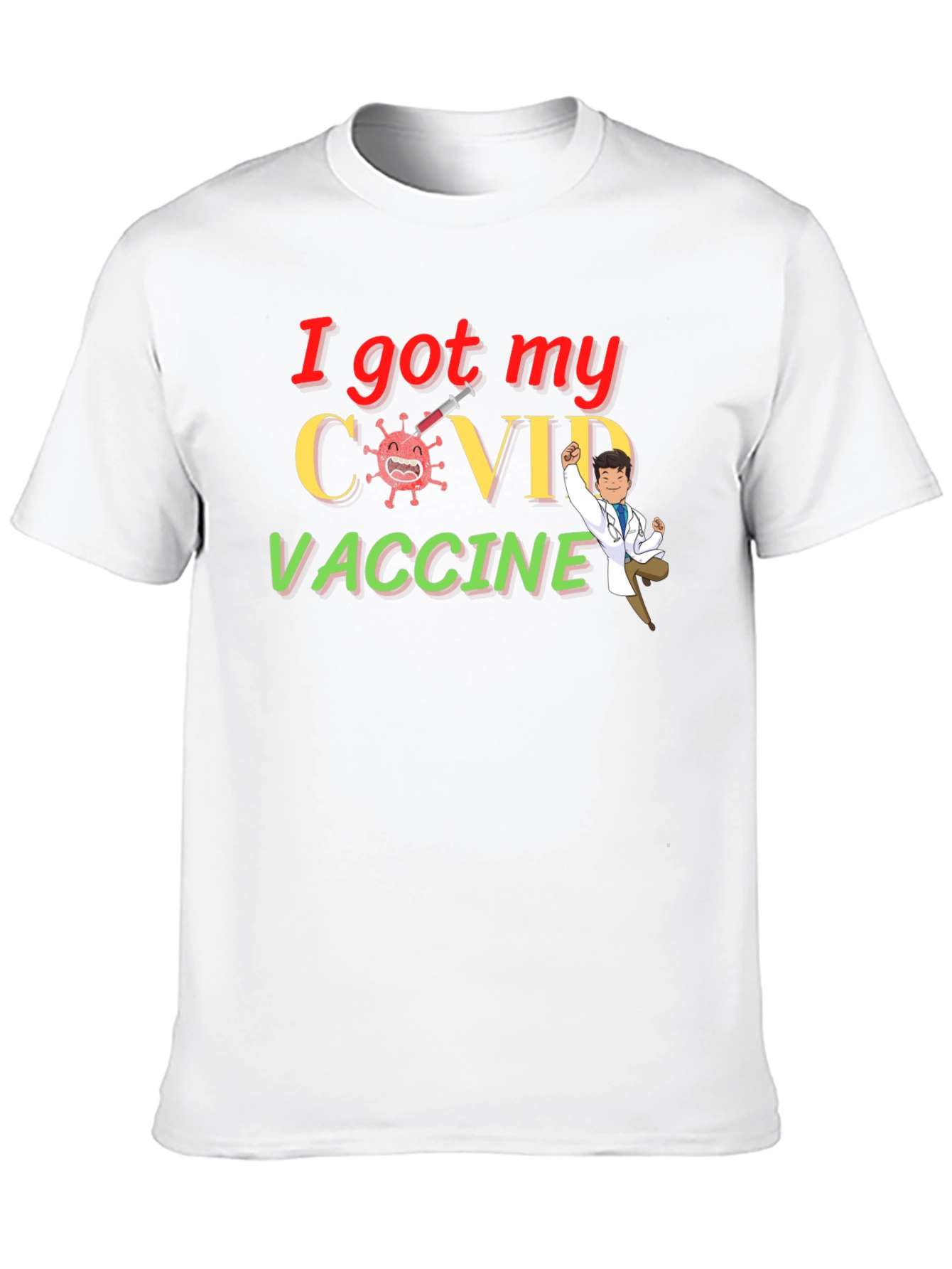 Black I Got My COVID Vaccine Graphic Tee view 10