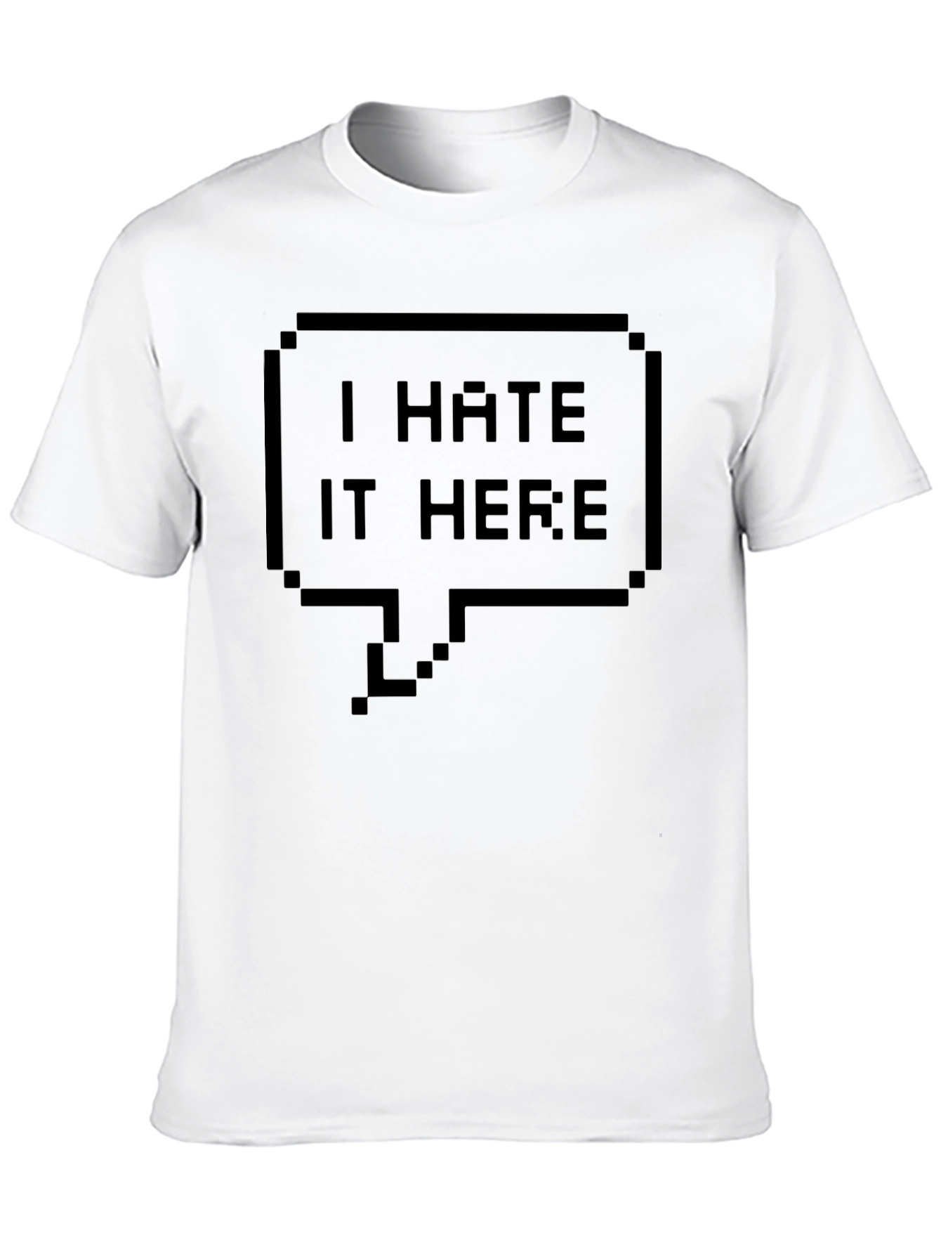 Black I Hate It Here Graphic Tee - Pixel Art Shirt view 10