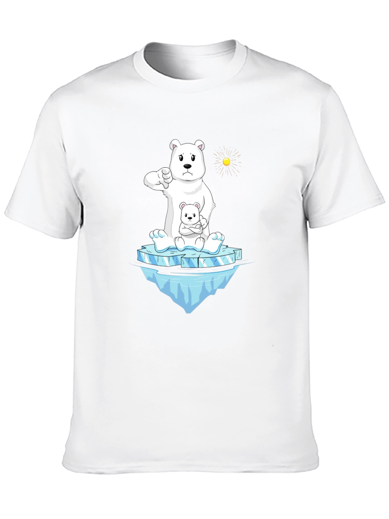 Black Polar Bear Cartoon Graphic Tee - Black view 10