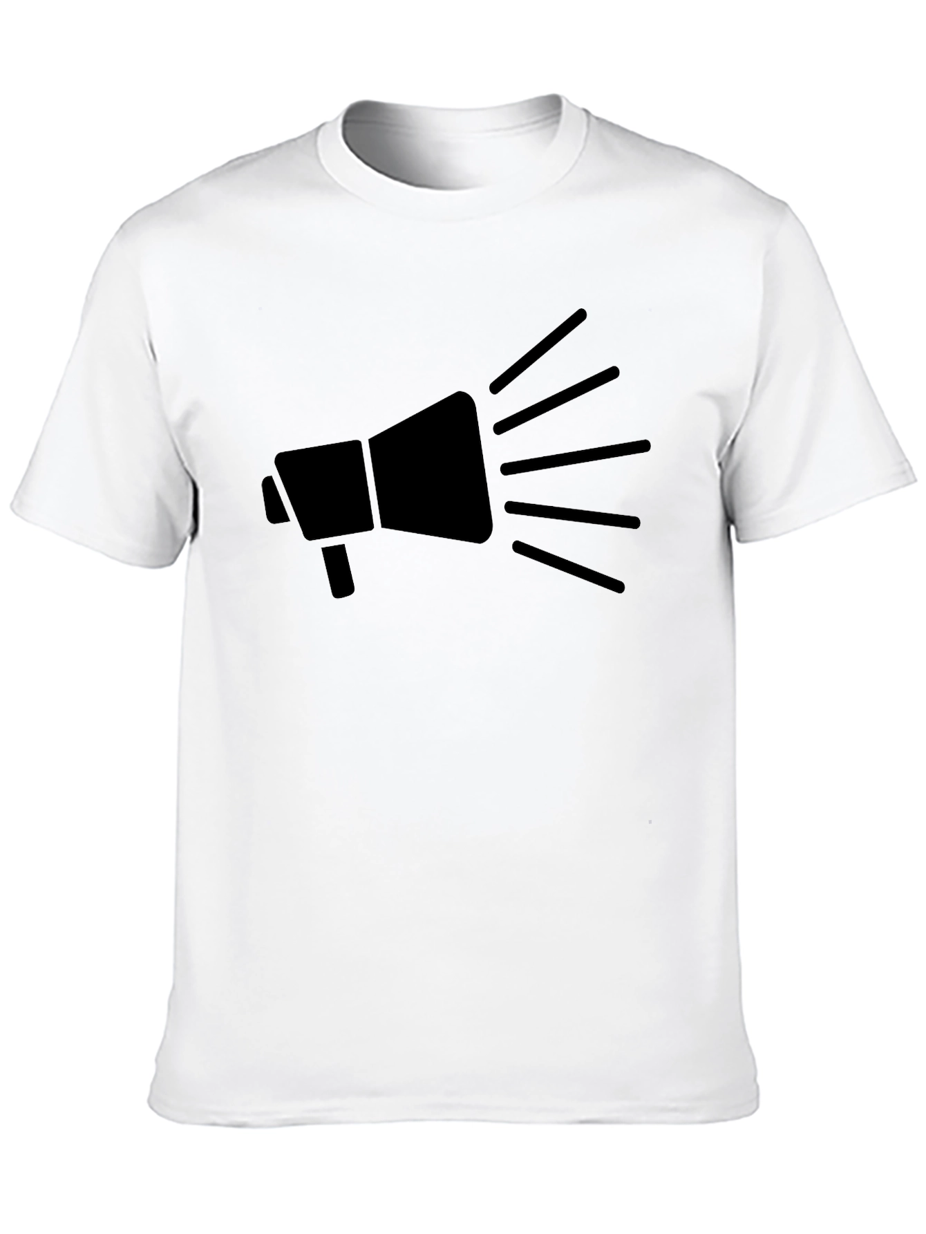 Black Megaphone Graphic Tee - Bold Black Cotton Shirt view 10