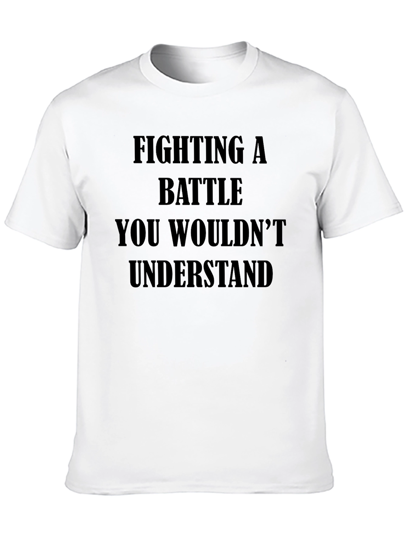 Black Fighting a Battle Tee - Mens Black T-Shirt view 10
