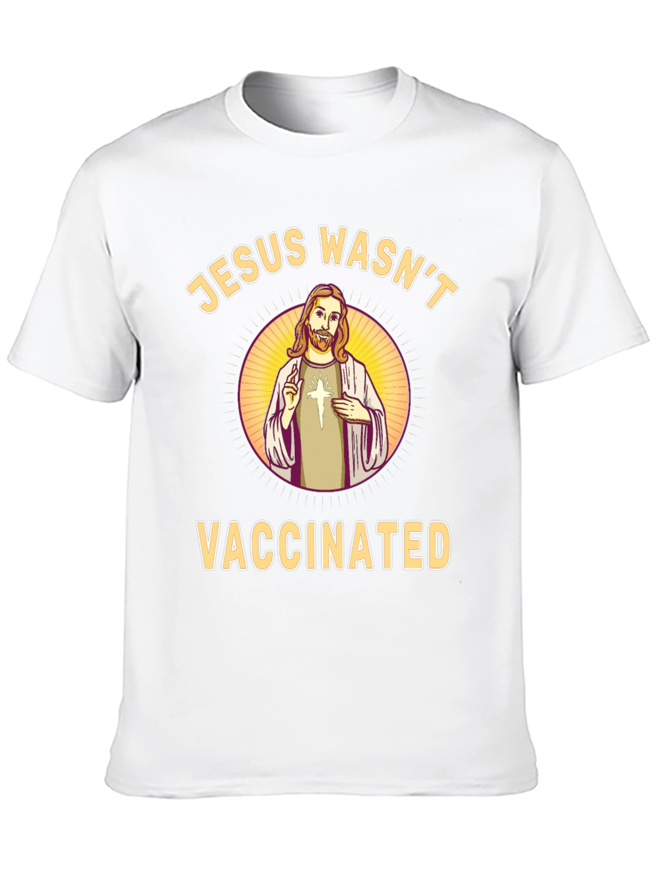 Black Jesus Wasn't Vaccinated Black T-Shirt view 10