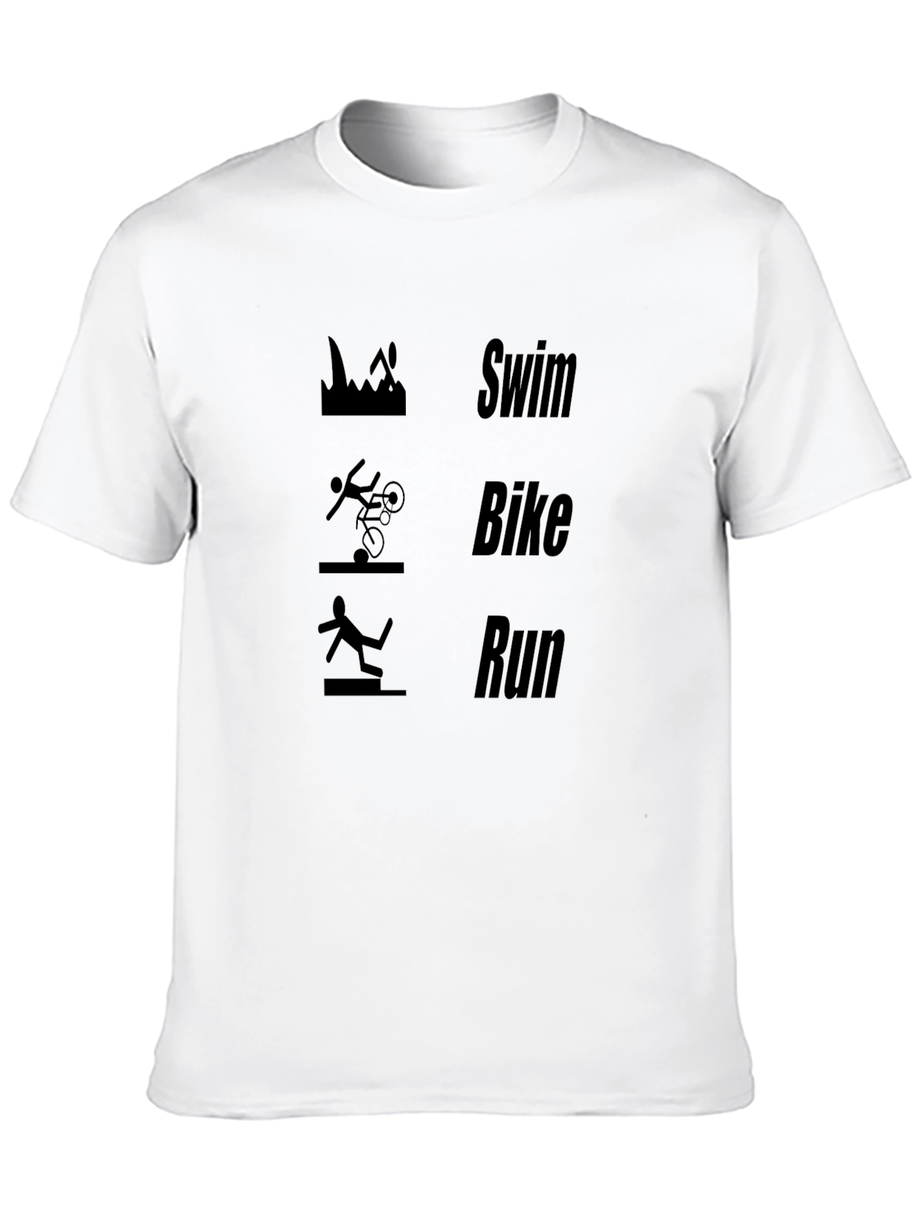 Black Triathlon Swim Bike Run T-Shirt view 10