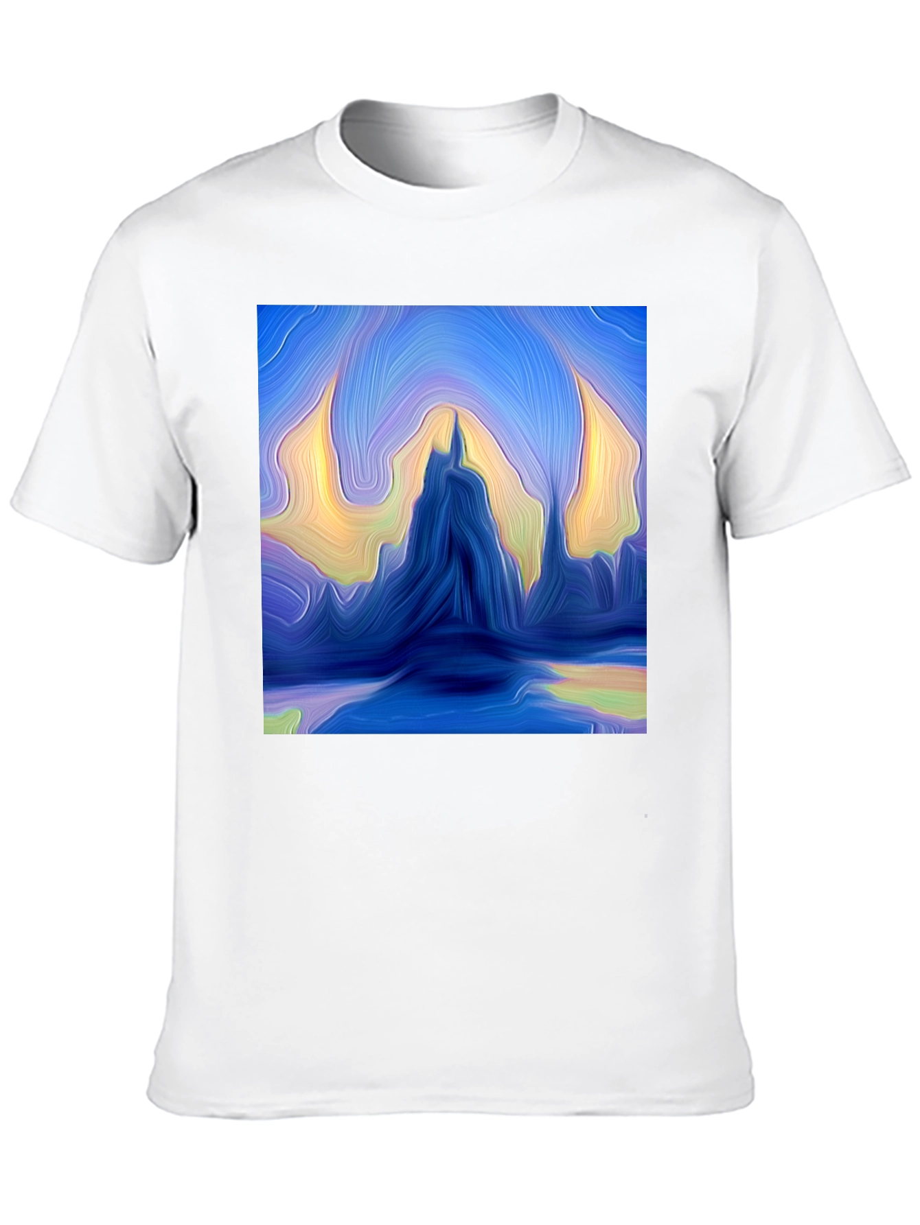 Black Abstract Mountains Graphic Tee view 10