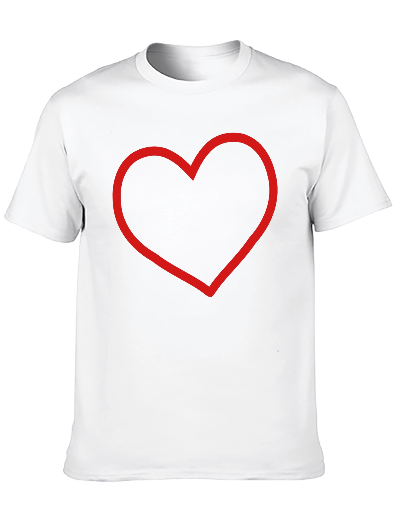 Black Red Heart Outline Black T-Shirt - Stylish & Simple view 10
