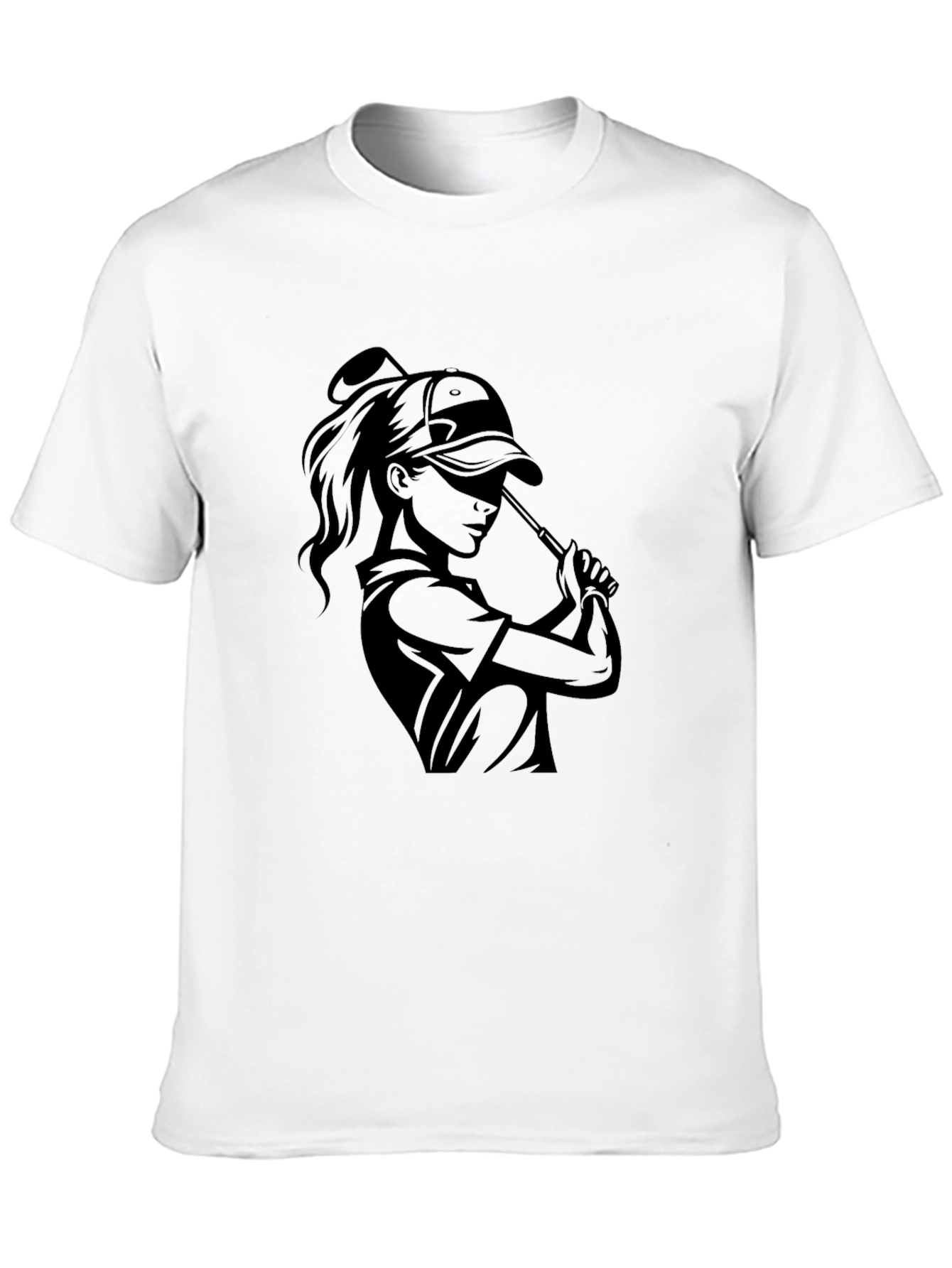 Black Golfer Girl T-Shirt - Sporty Tee view 10