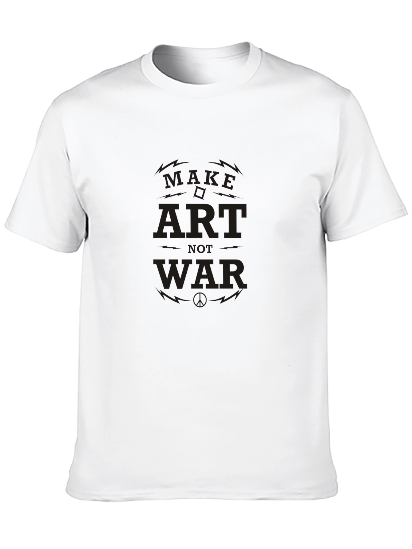 Black Make Art Not War Graphic Tee - Black Casual T-Shirt view 10