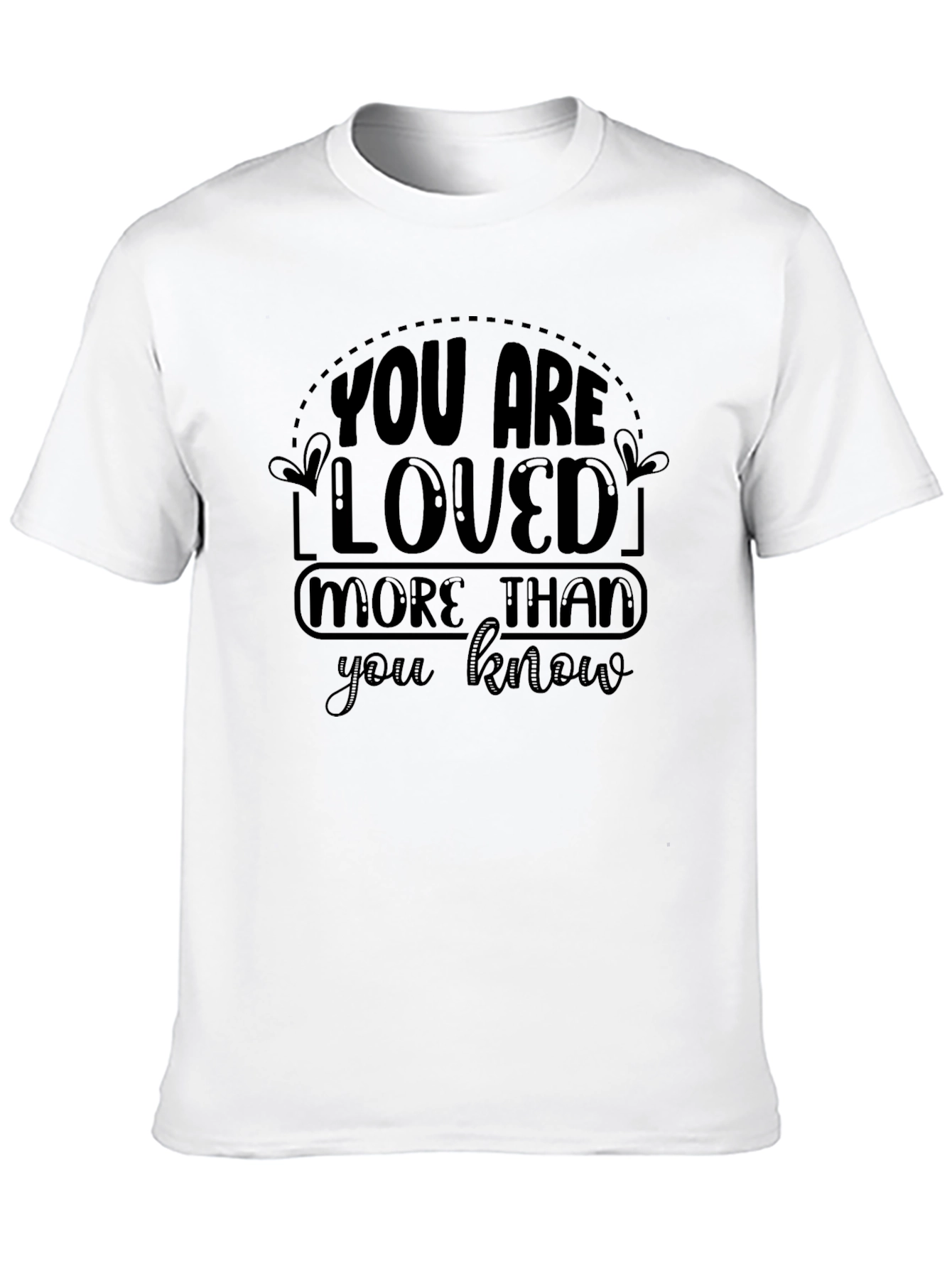 Black You Are Loved Graphic Black Tee Shirt view 10