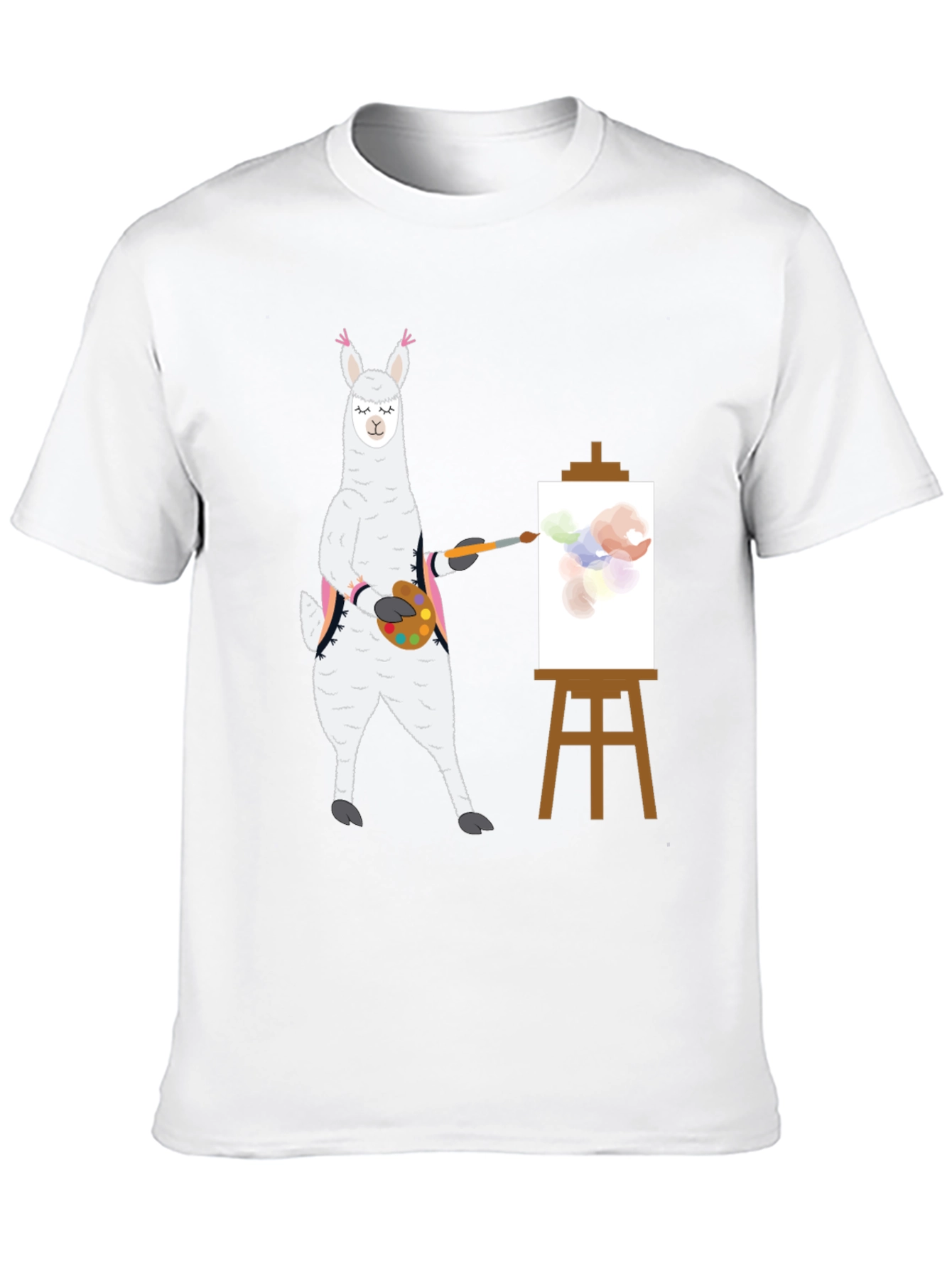 Black Llama Artist T-Shirt - Painter Alpaca Tee view 10