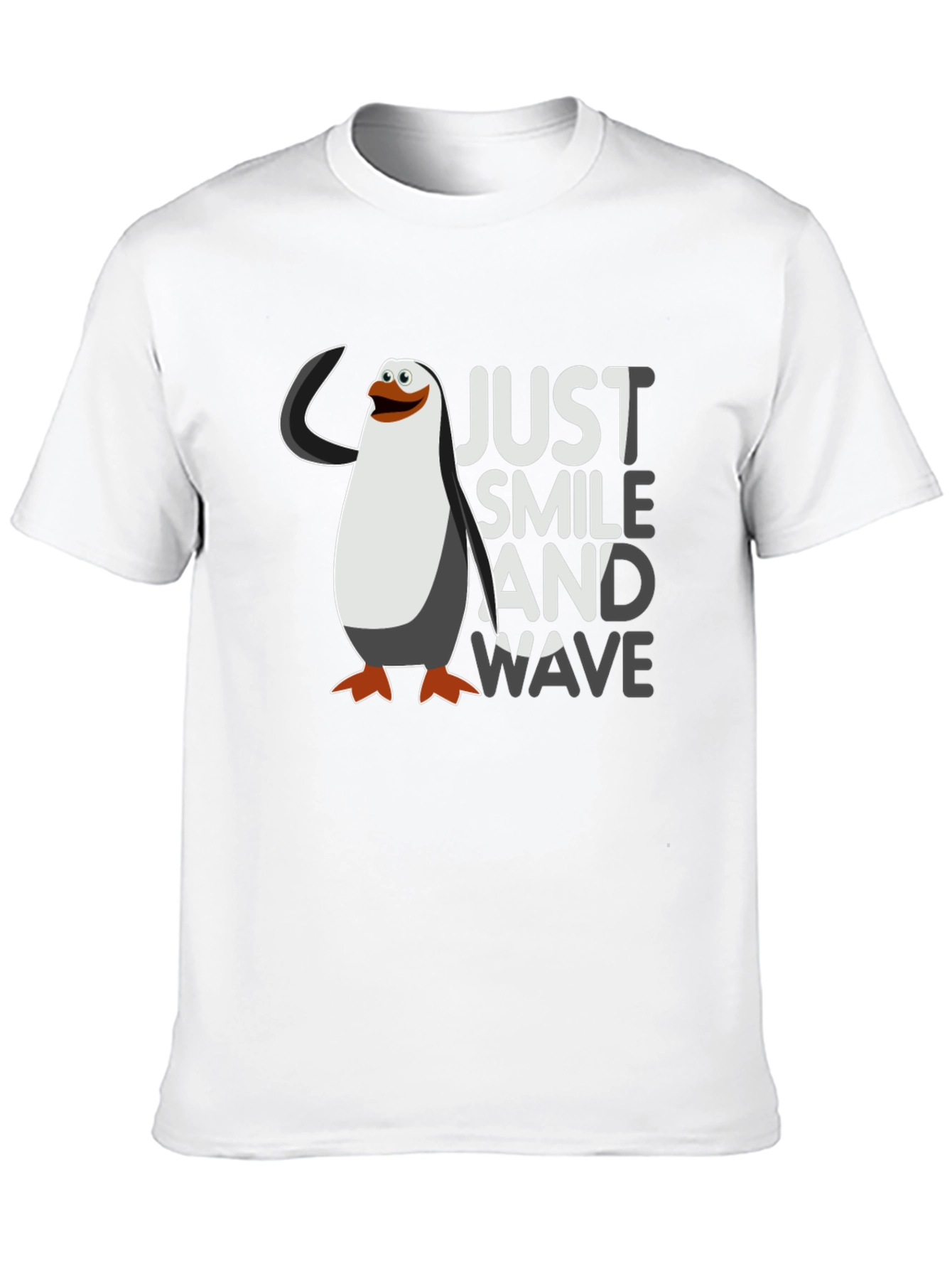 Black Just Smile and Wave Penguin T-Shirt view 10