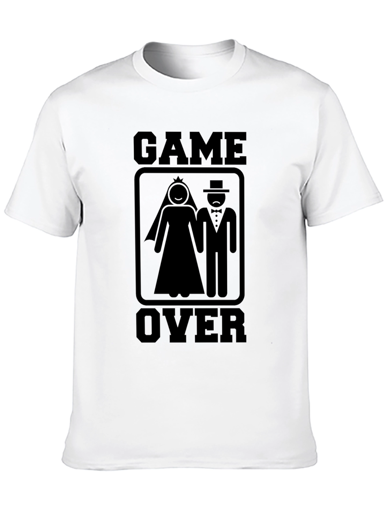 Black Game Over Wedding T-Shirt - Funny Newlywed Tee view 10