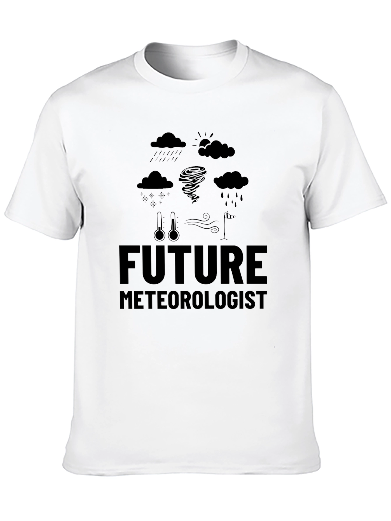 Black Future Meteorologist Black T-Shirt - Weather Science Tee view 10