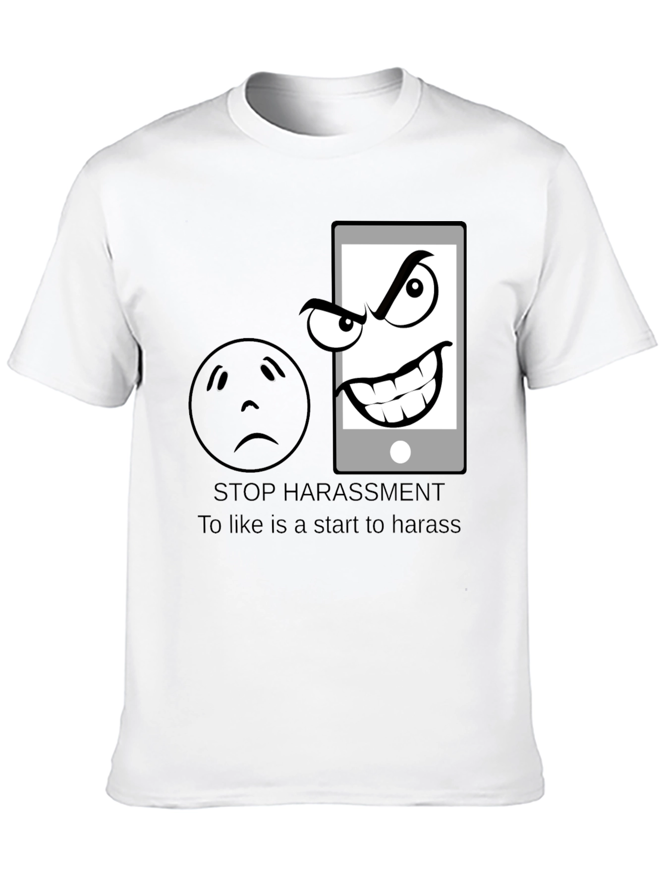 Black Stop Harassment Graphic T-Shirt view 10