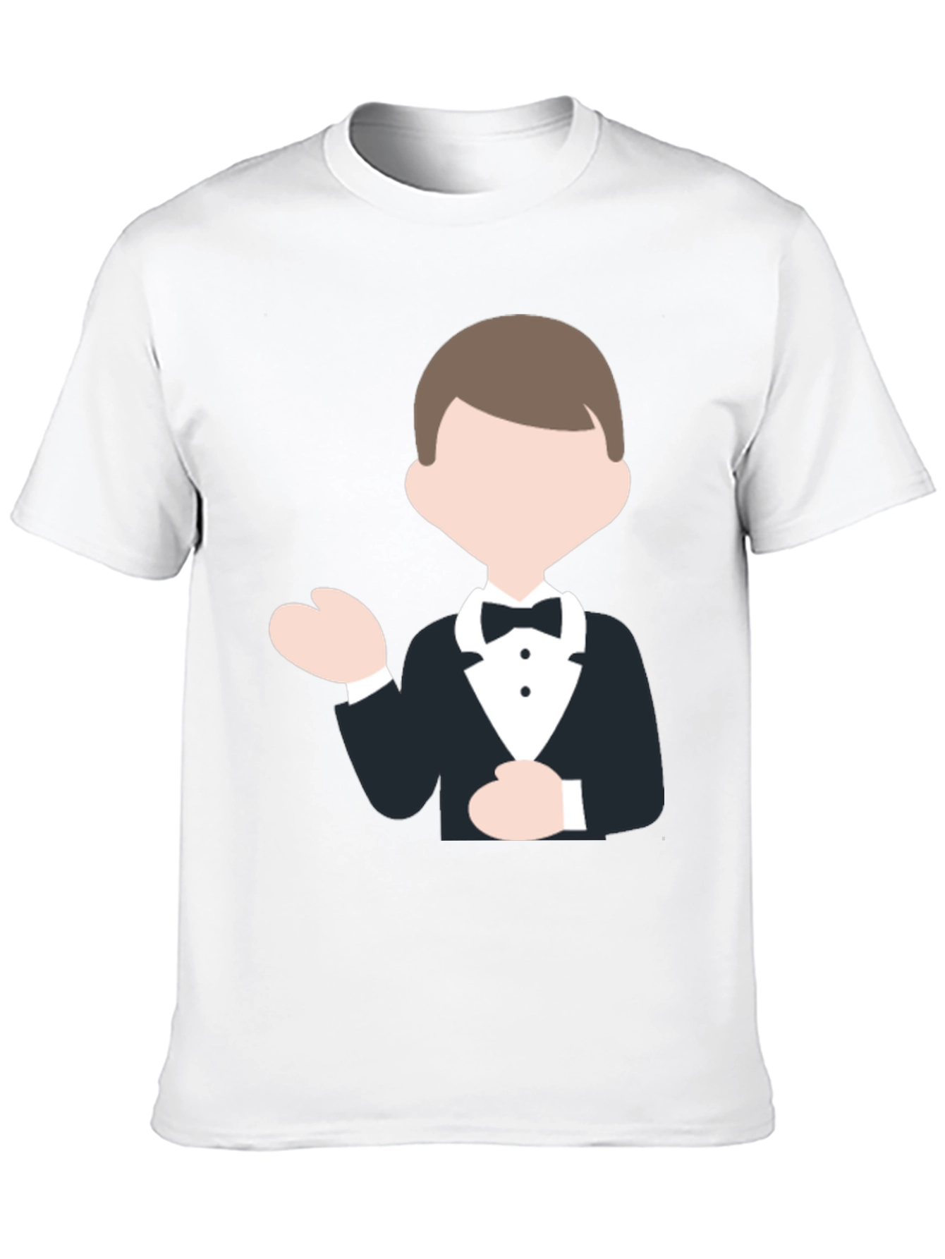 Black Tuxedo Cartoon Graphic Black T-Shirt view 10