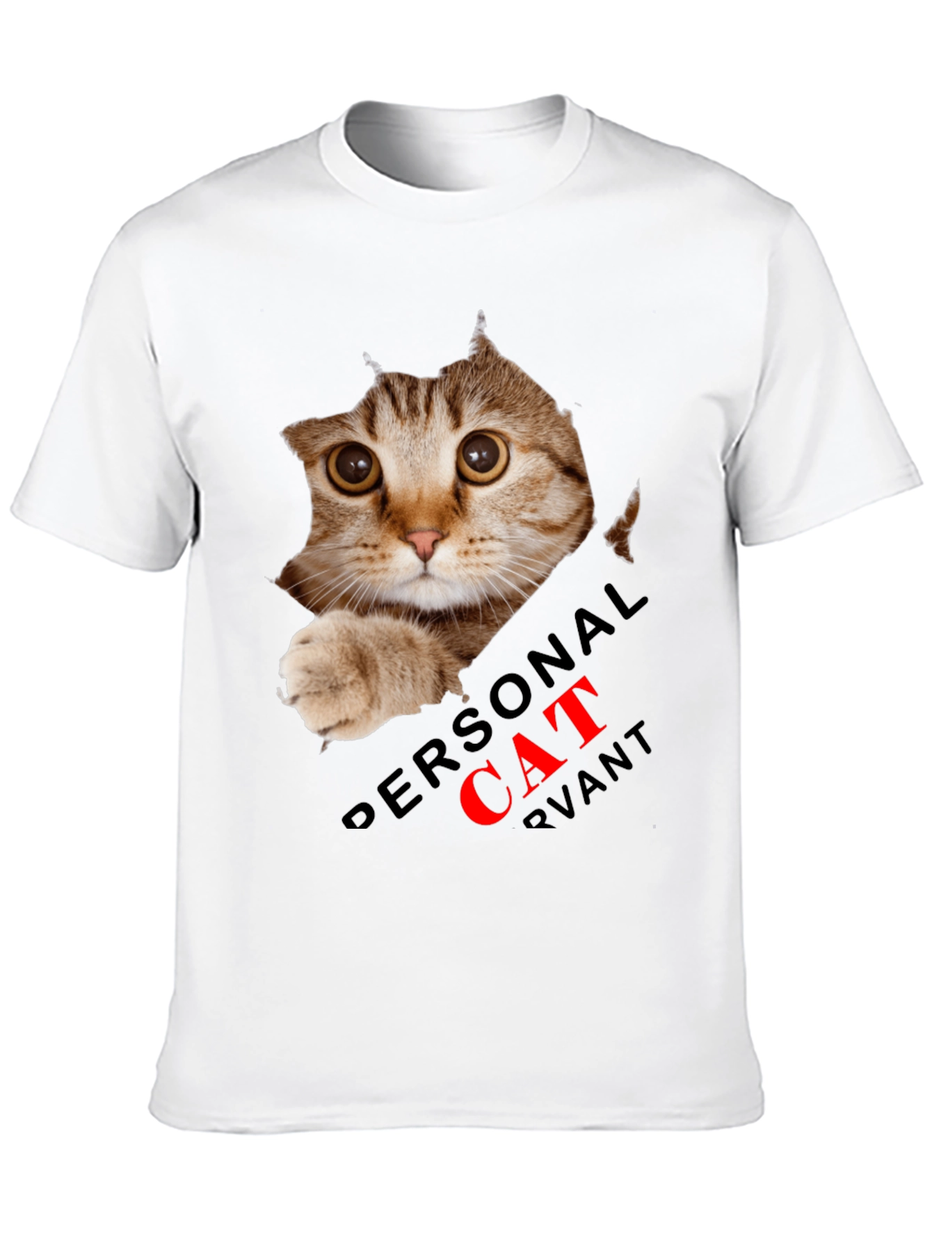 Black Personal Cat Servant Graphic Tee - Black Cotton Blend view 10
