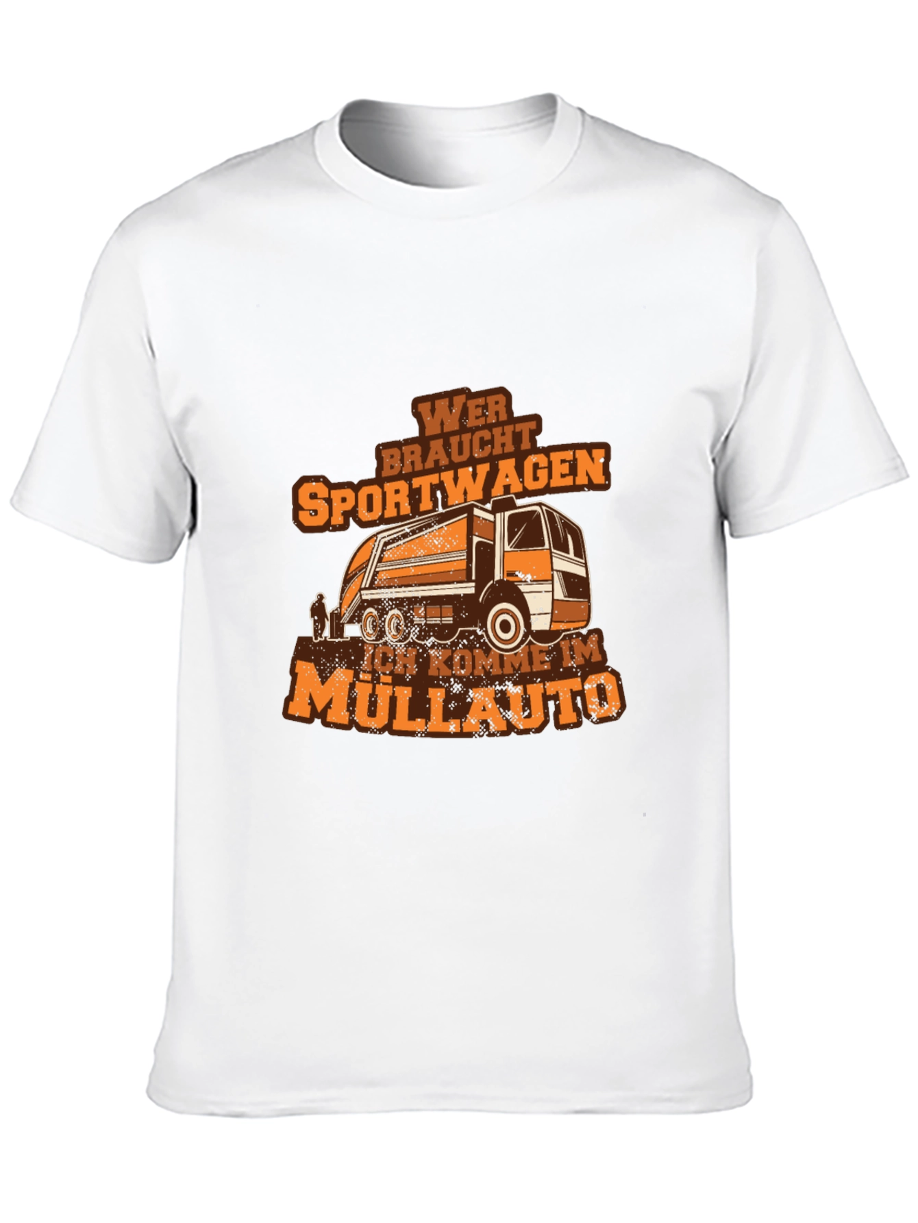Black Funny Garbage Truck T-Shirt - Müllauto Design view 10