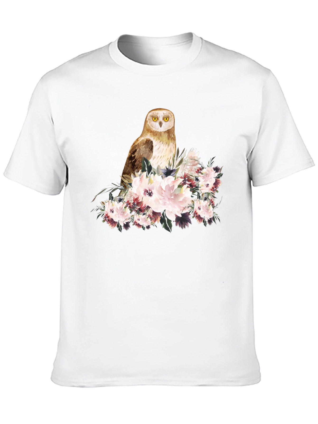 Black Owl and Floral Black T-Shirt view 10
