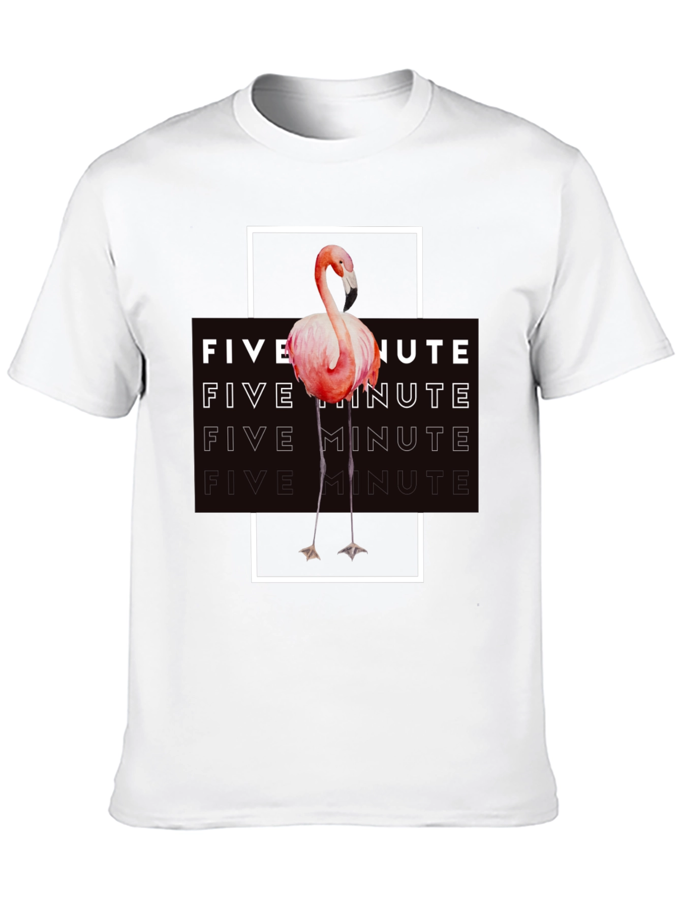 Black Five Minute Flamingo Graphic Tee - Trendy Black T-Shirt view 10