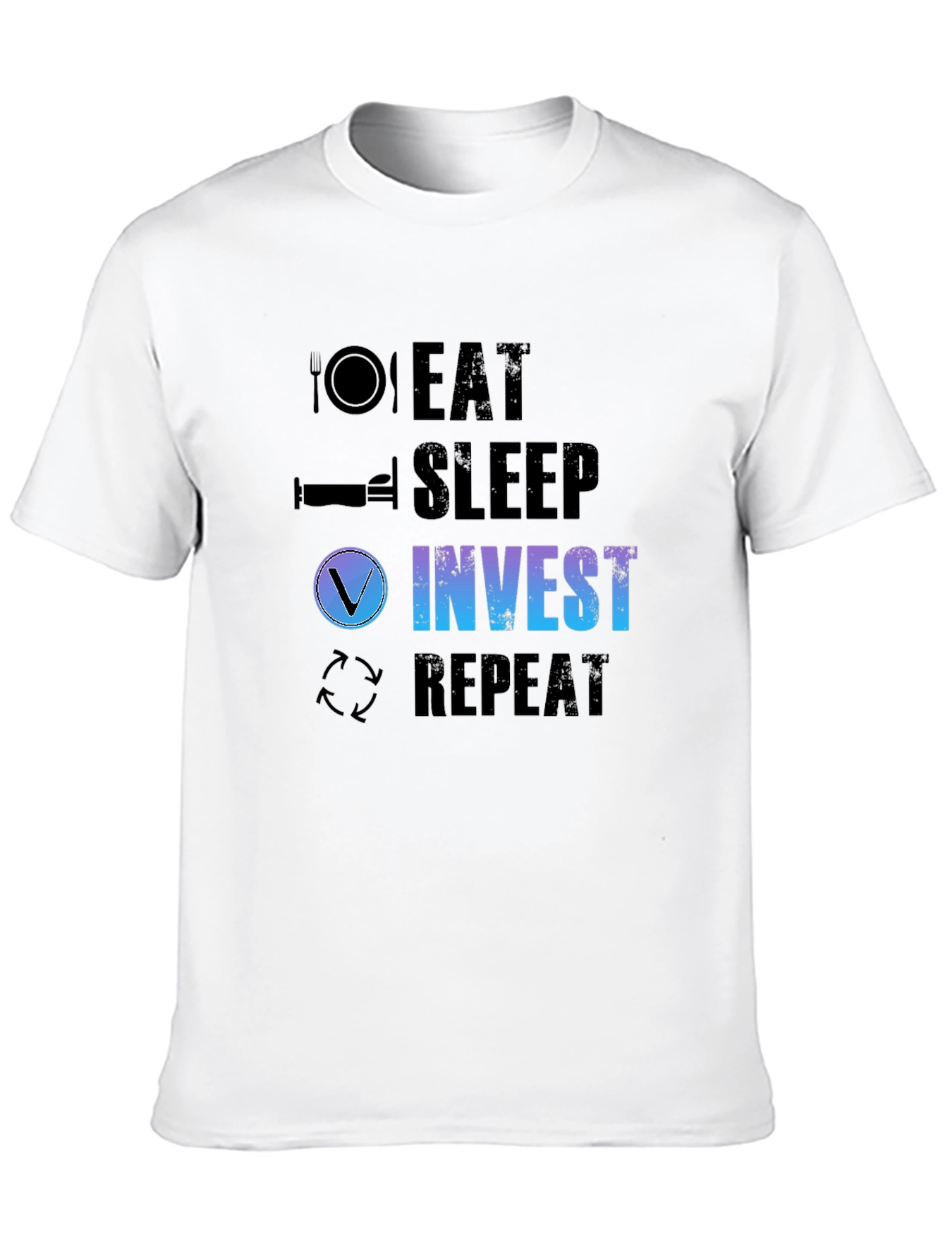 Black Eat Sleep Invest Repeat Black T-Shirt view 10