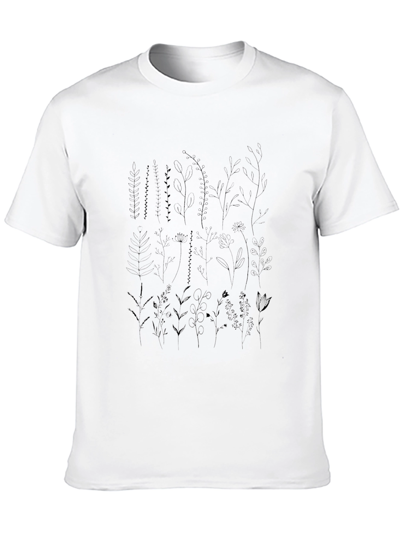 Black Botanical Print Black T-Shirt view 10