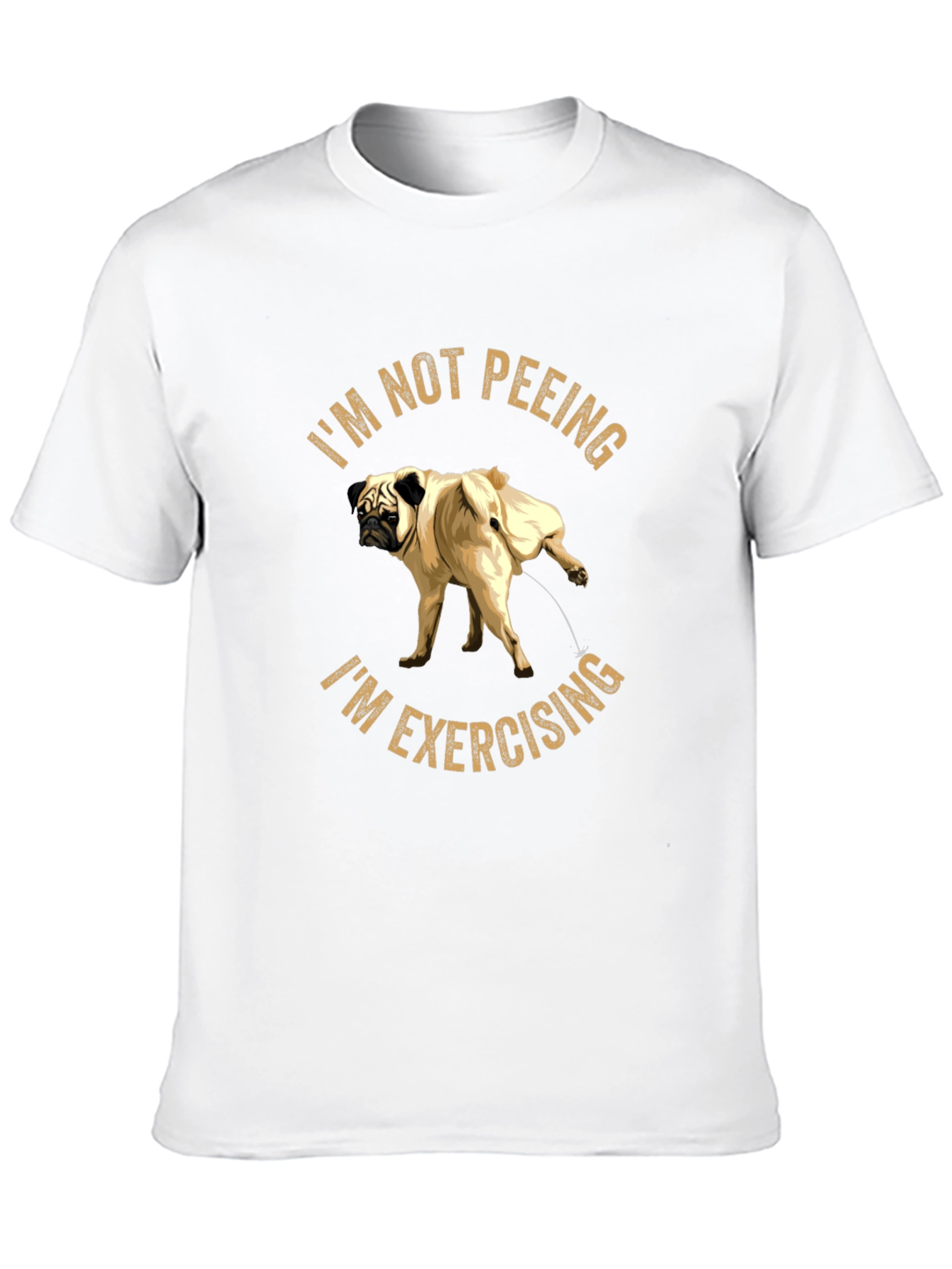 Black Funny Pug "Exercising" Black T-Shirt view 10