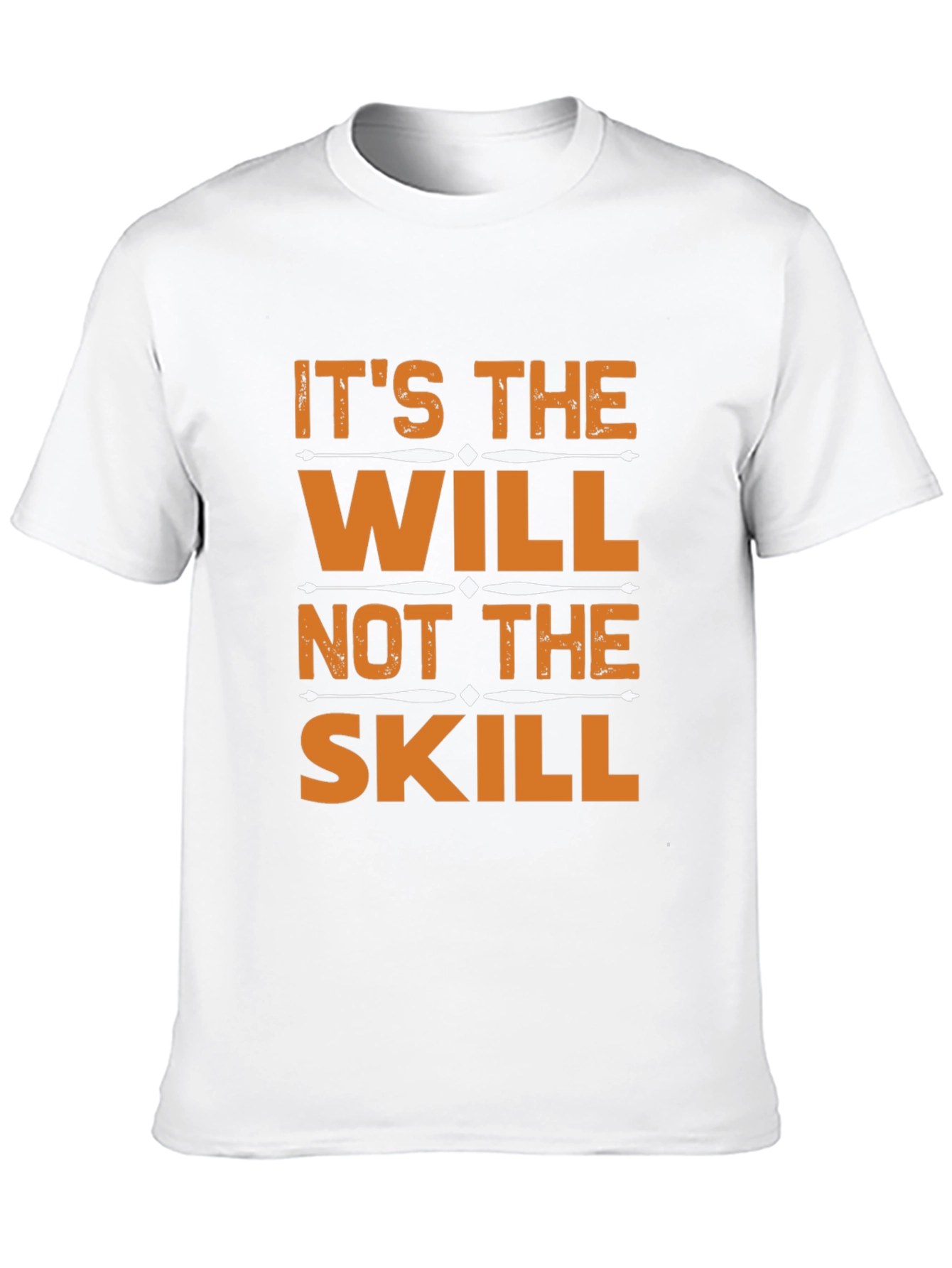 Black Motivational Will Over Skill Graphic T-Shirt view 10